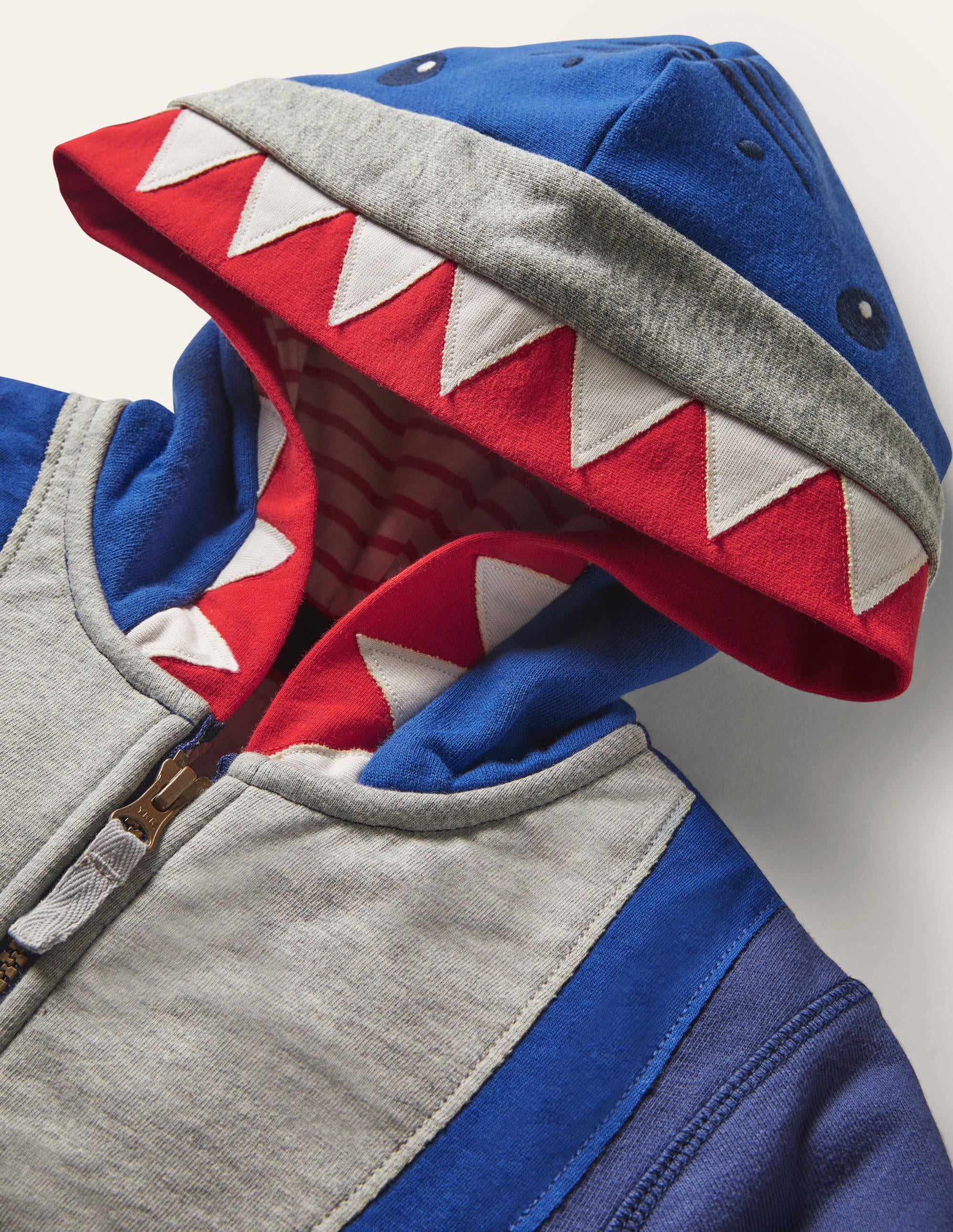 Navy Shark Zip-up Hoodie-College Navy Shark - Image 3