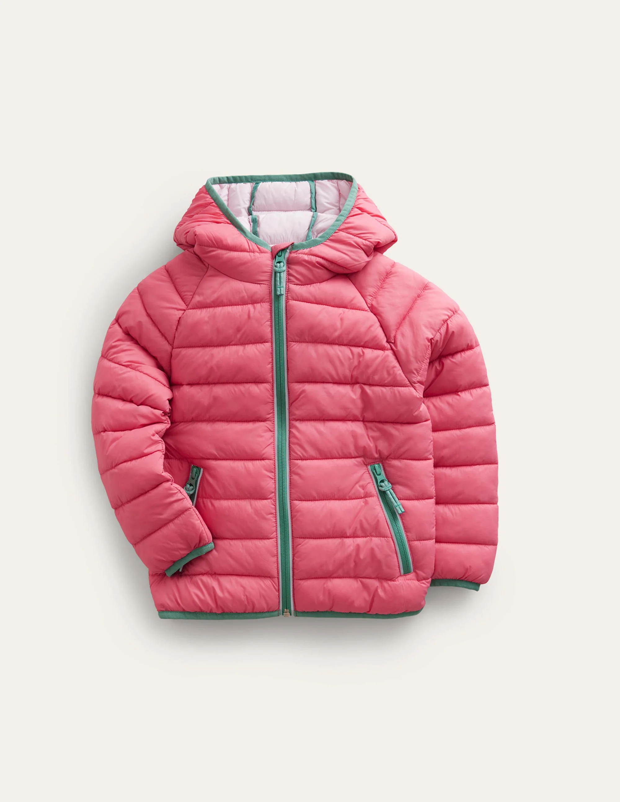 Pack-Away Padded Jacket-Rose Red