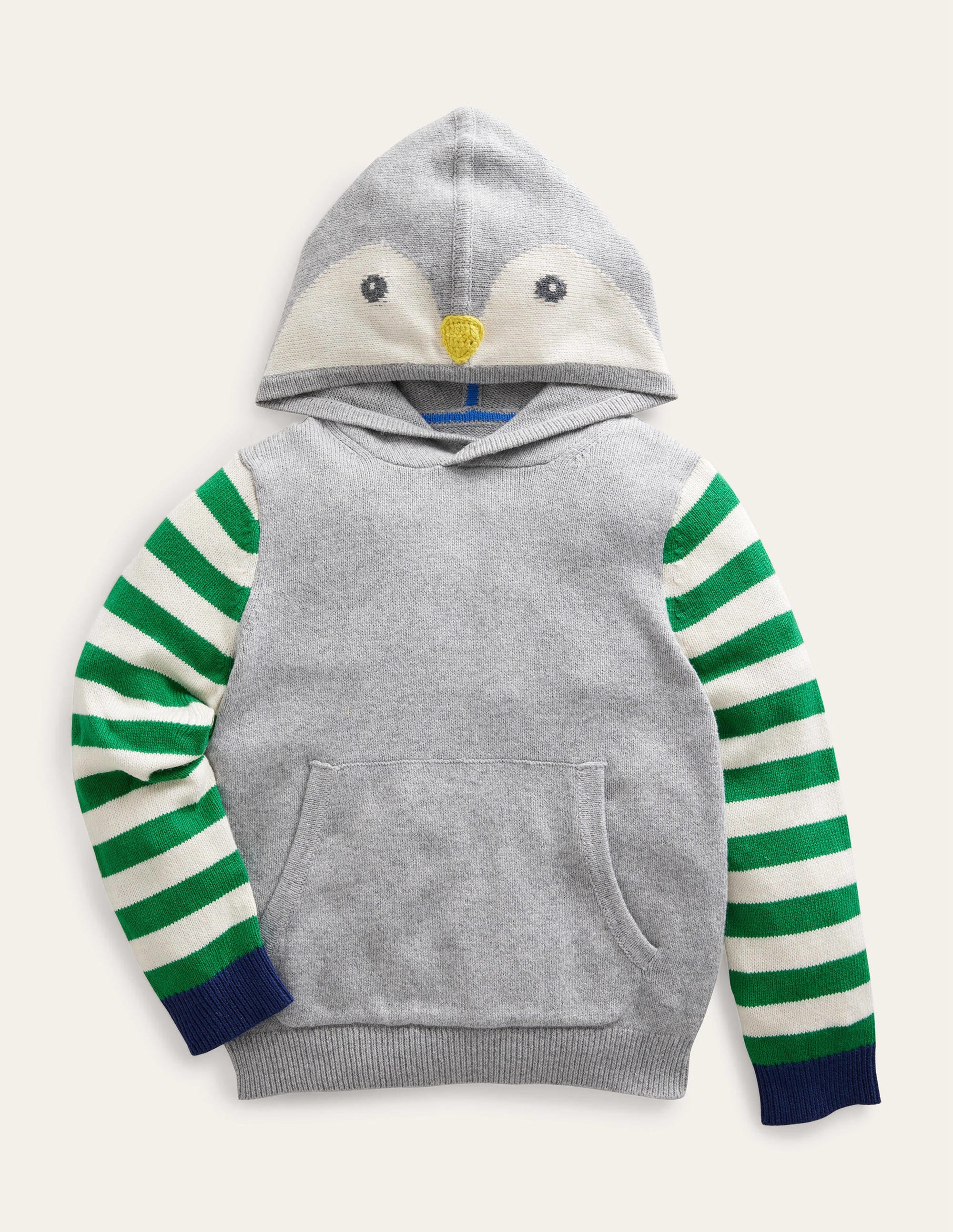 Penguin Novelty Hoodie-Grey Marl Penguin