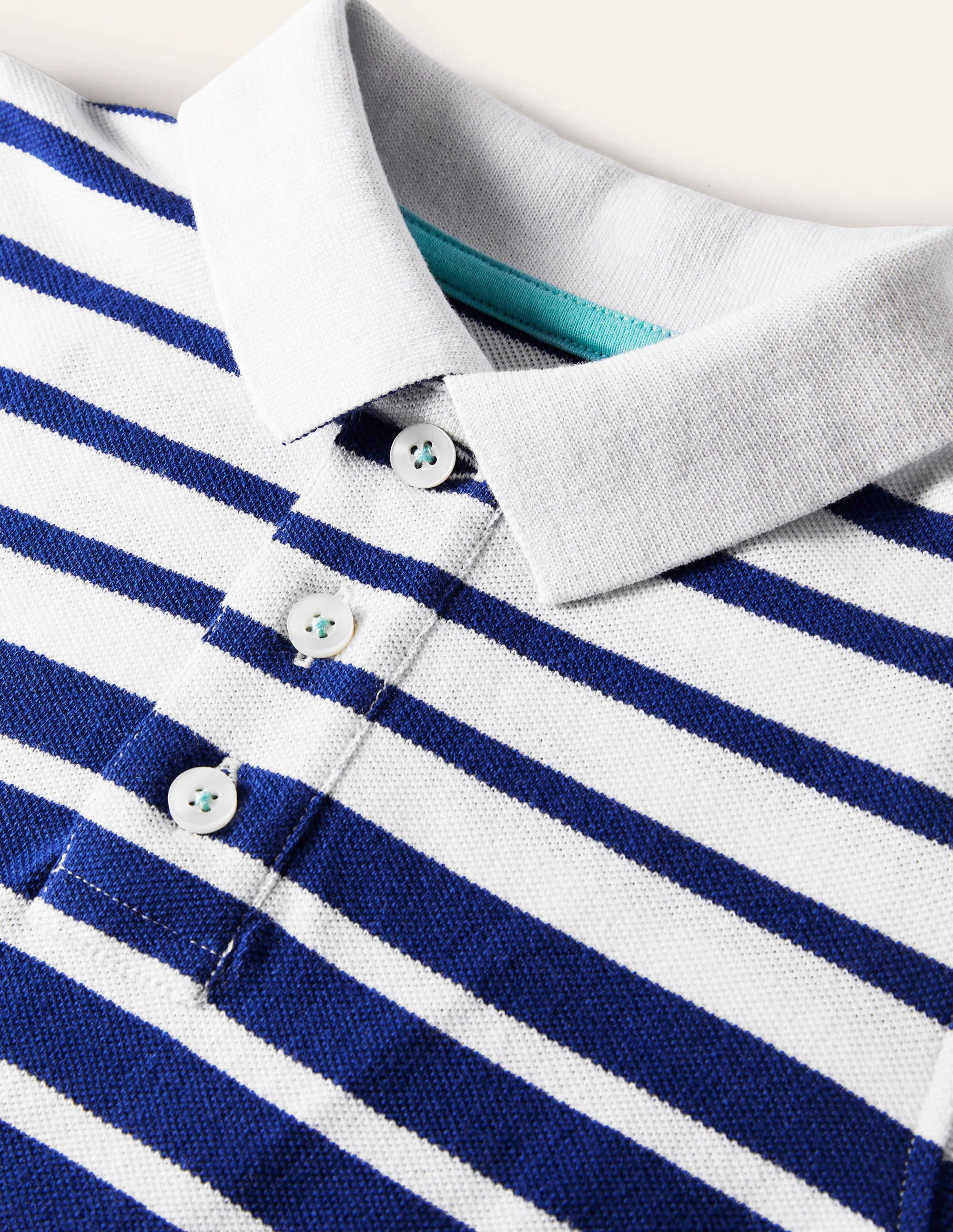 Piqué Polo Shirt-Blue Wave Graduated Stripe - Image 3