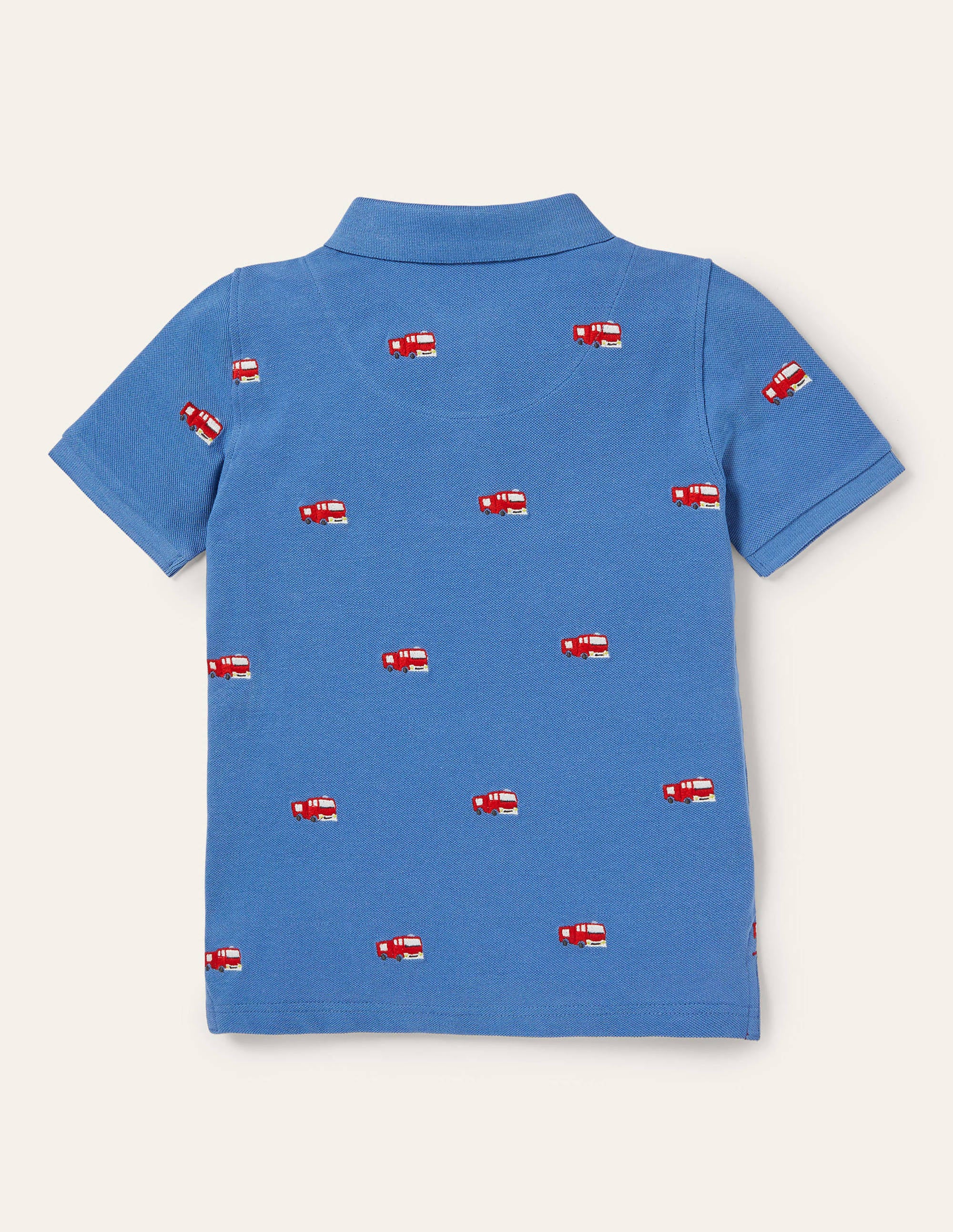 Piqué Polo Shirt-Elizabethan Blue Fire Engines - Image 2