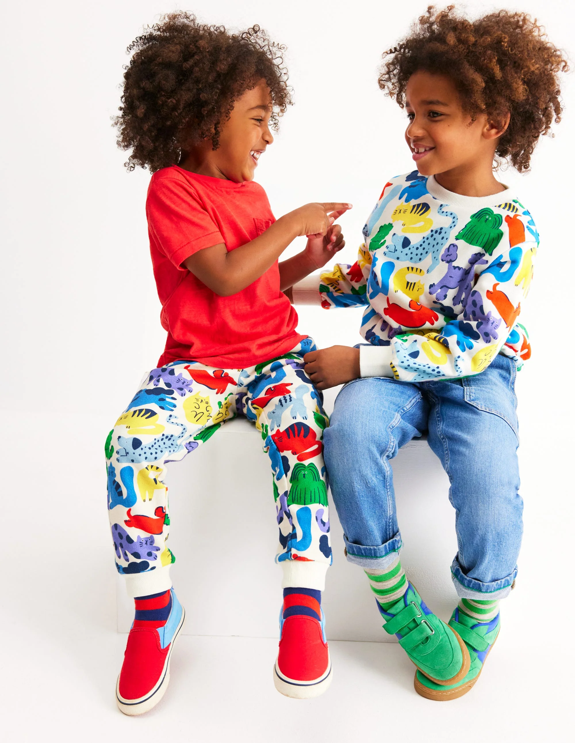 Printed Comfy Sweatpants-Rainbow Pets - Image 4