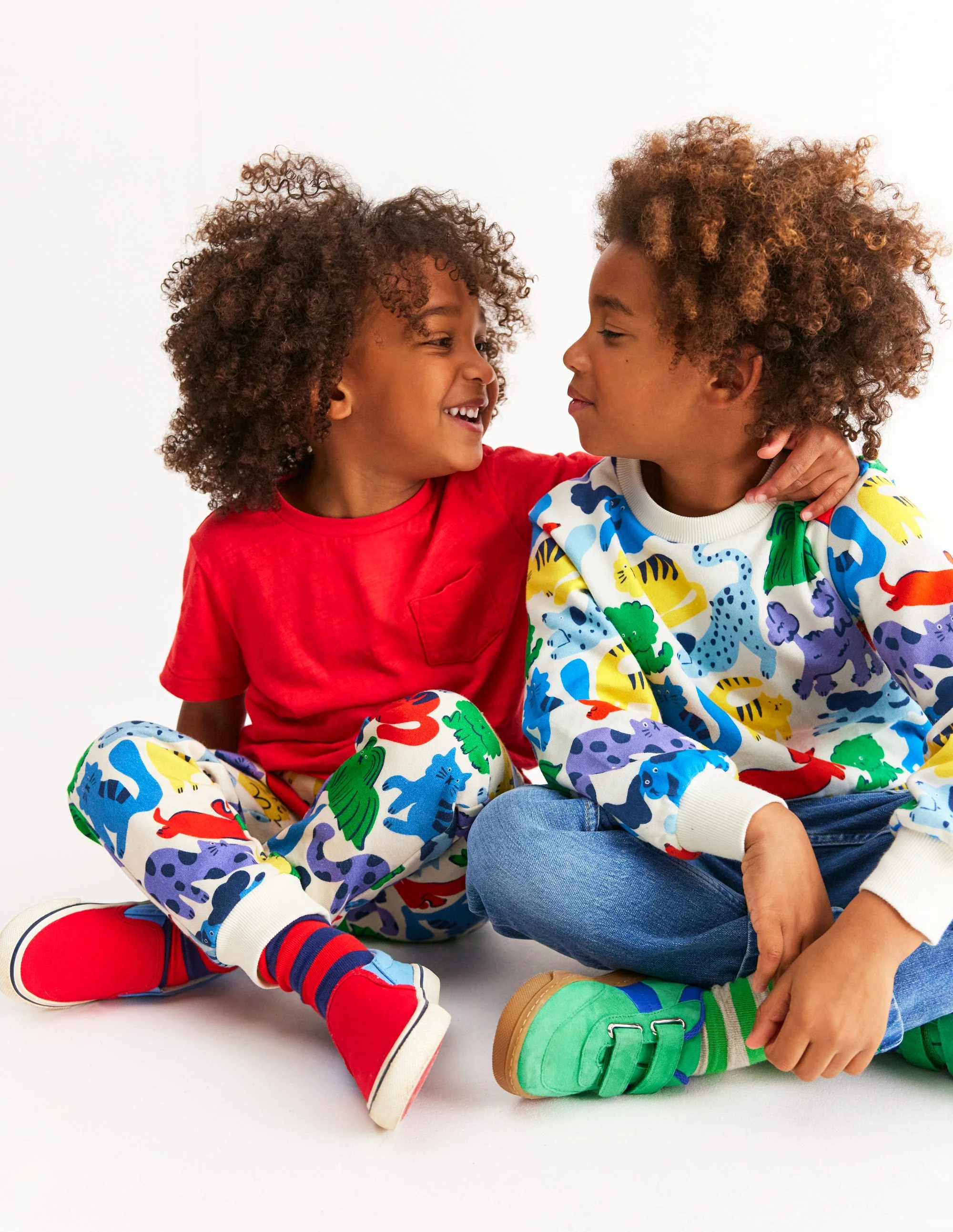 Printed Comfy Sweatpants-Rainbow Pets - Image 5