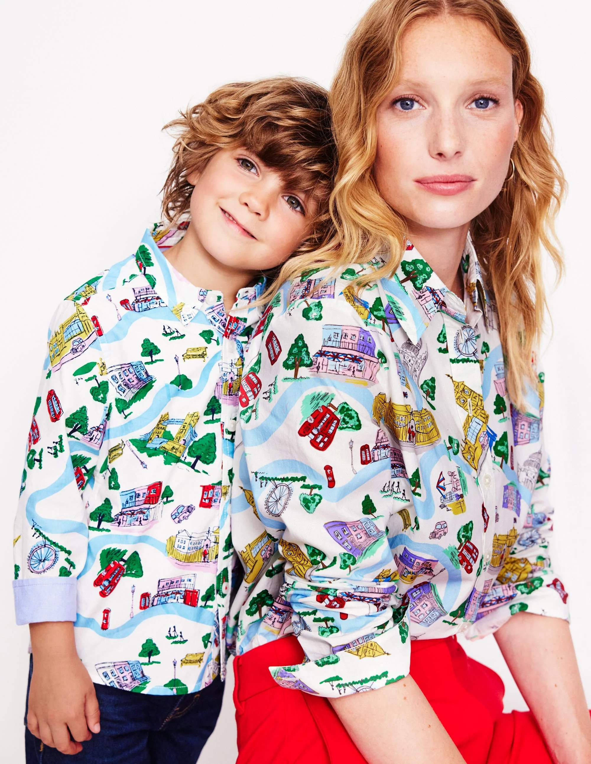 Printed Cotton Shirt-Multi London Town - Image 4
