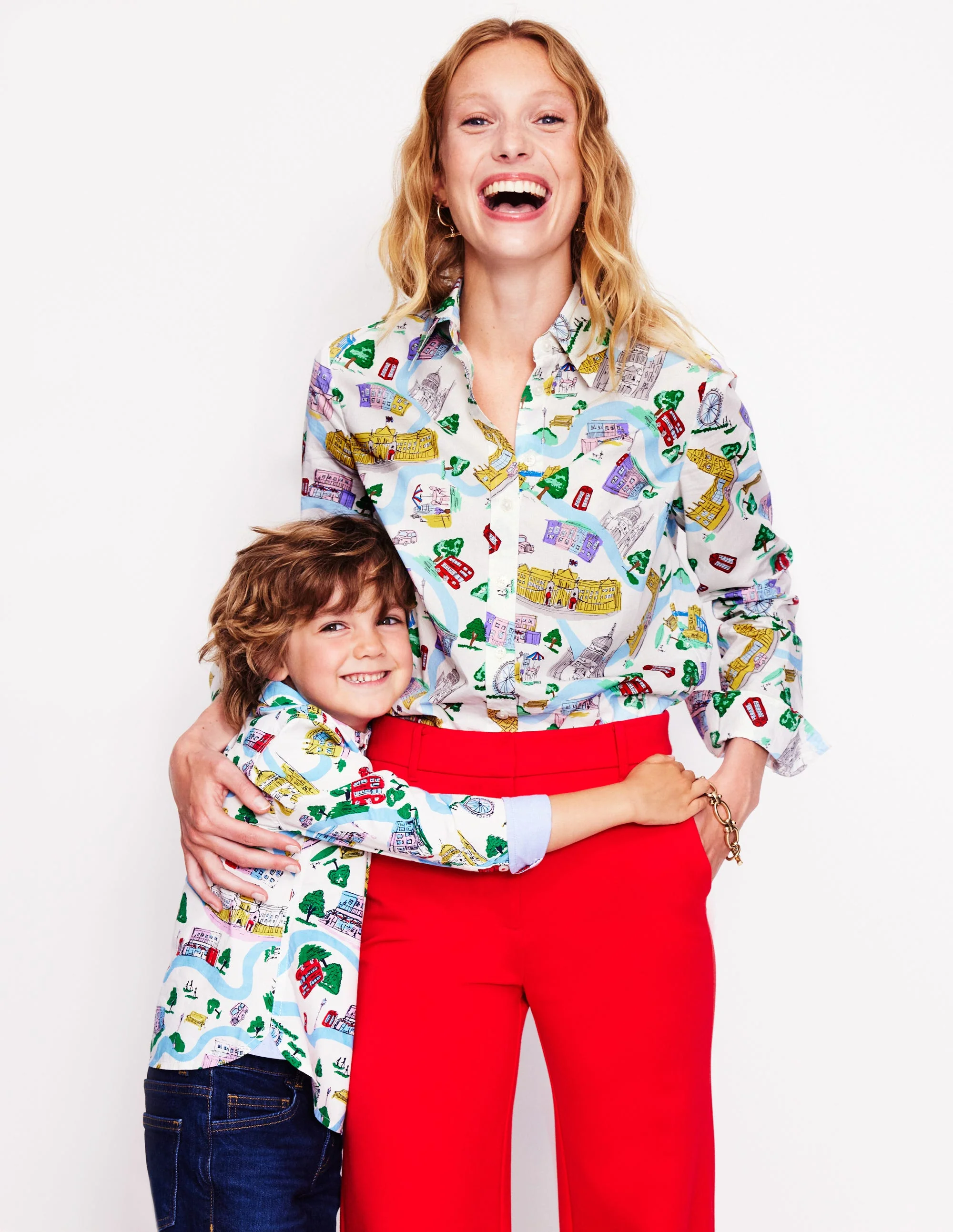 Printed Cotton Shirt-Multi London Town - Image 5