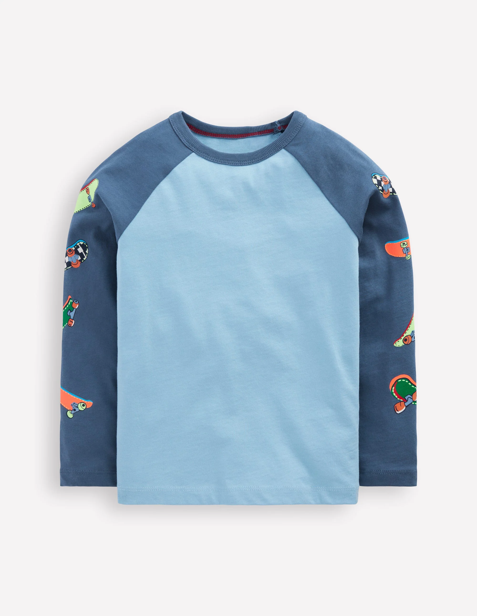 Printed Sleeve Raglan T-shirt-Blue Weekend Skateboards - Image 3
