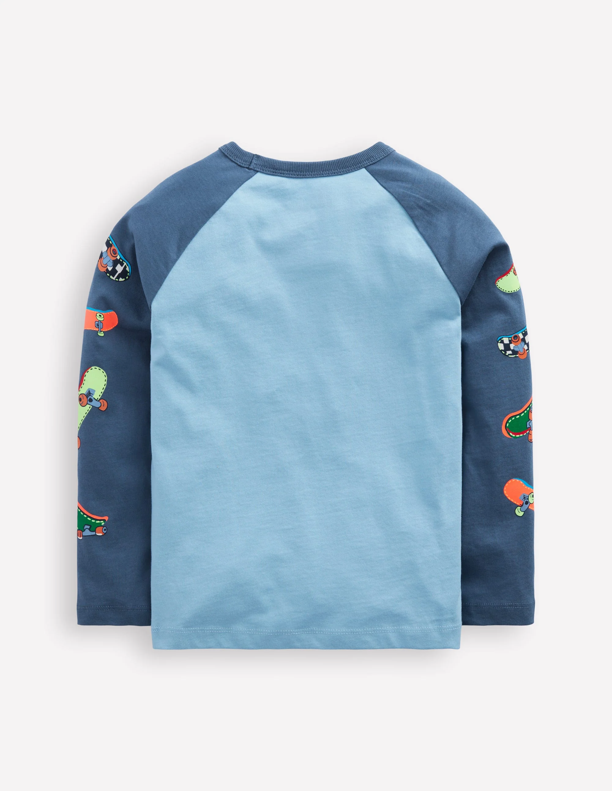 Printed Sleeve Raglan T-shirt-Blue Weekend Skateboards - Image 4