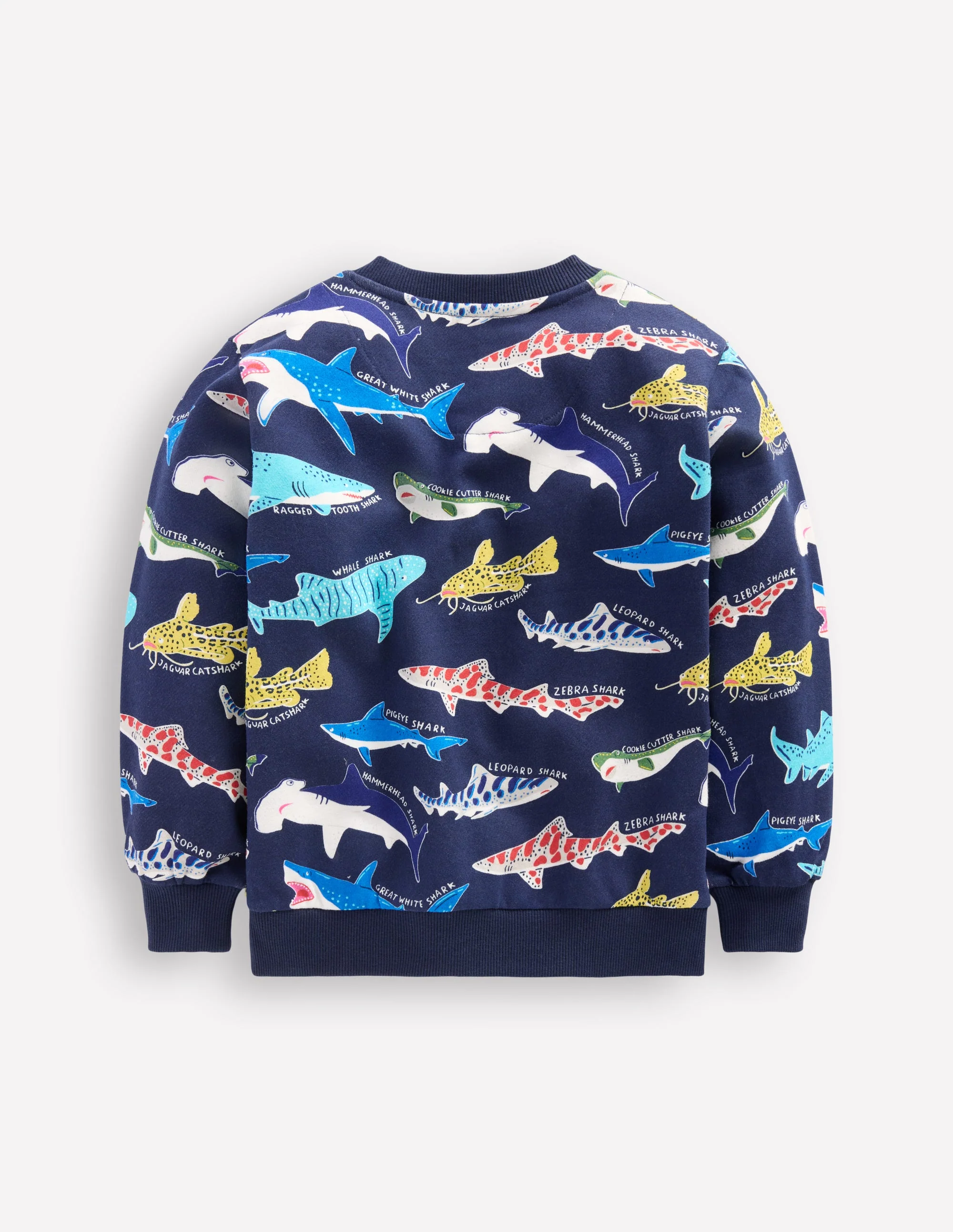 Printed Sweatshirt-College Navy Sharks - Image 2