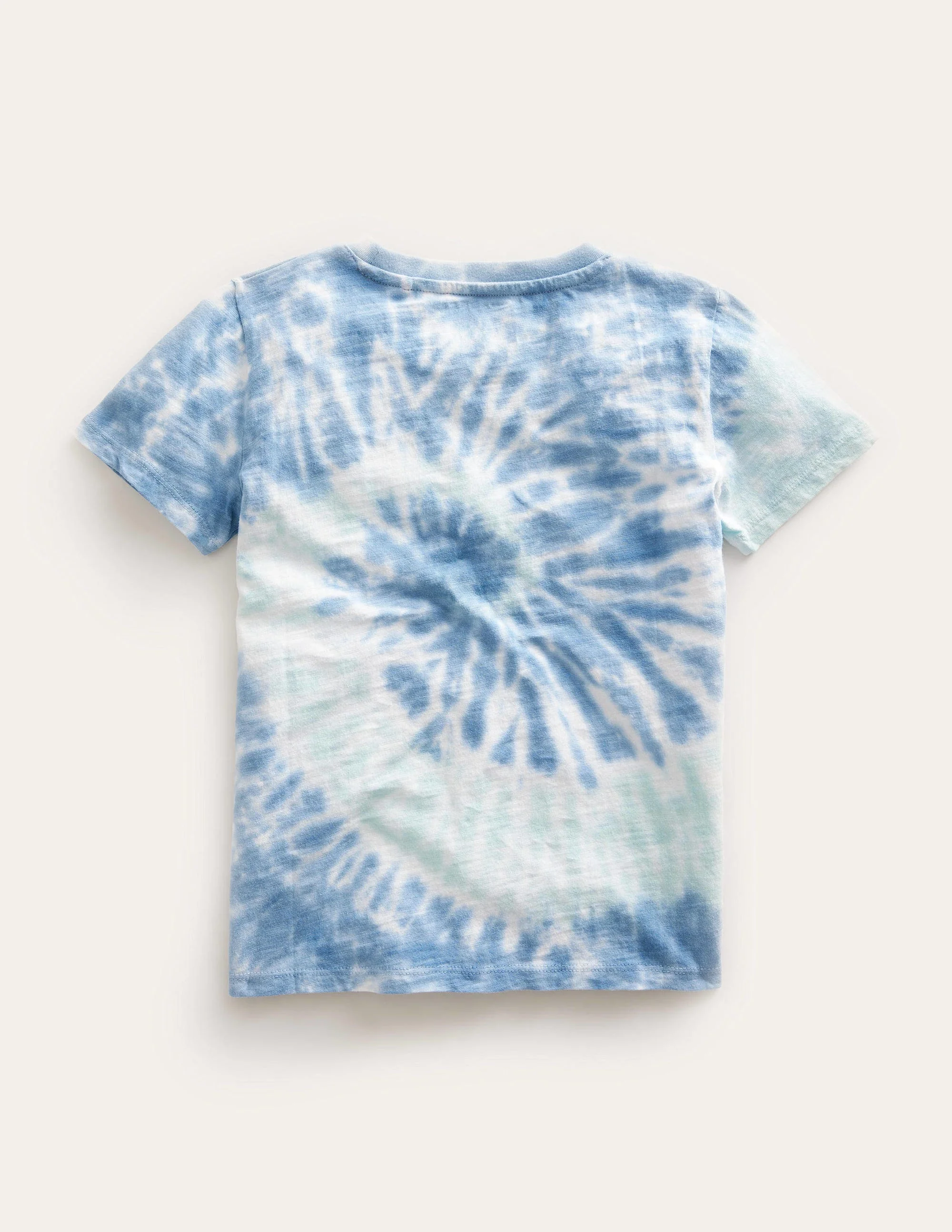 Printed Washed Slub T-shirt-Blue Tie Dye - Image 2