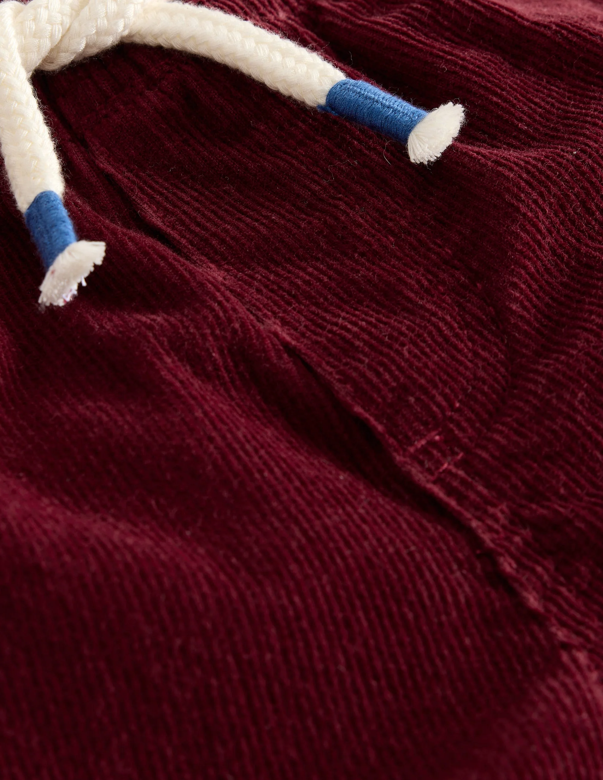 Pull-on Cord Cargo Pants-Dark Ruby Red - Image 3