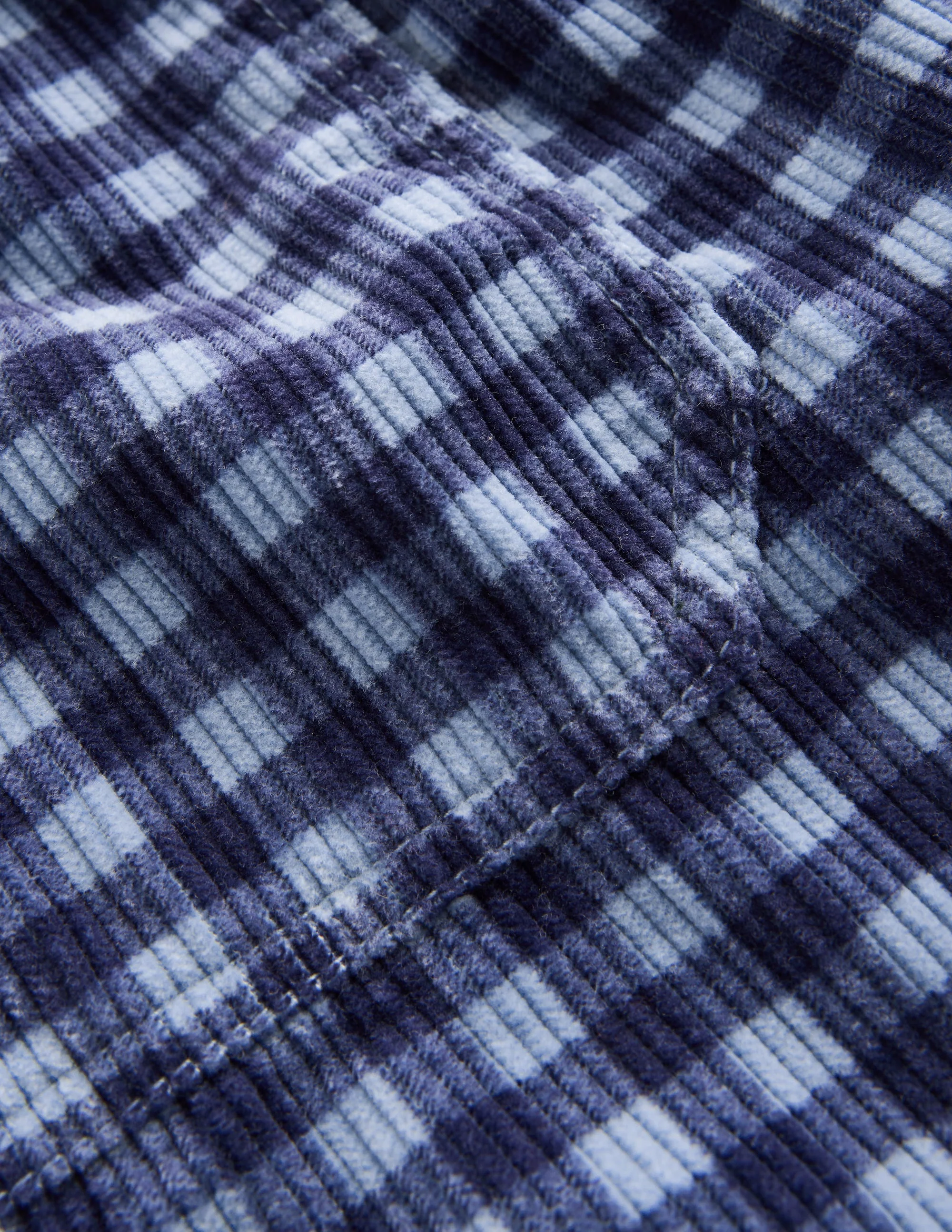 Pull-on Cord Pants-Faded Denim Gingham - Image 3