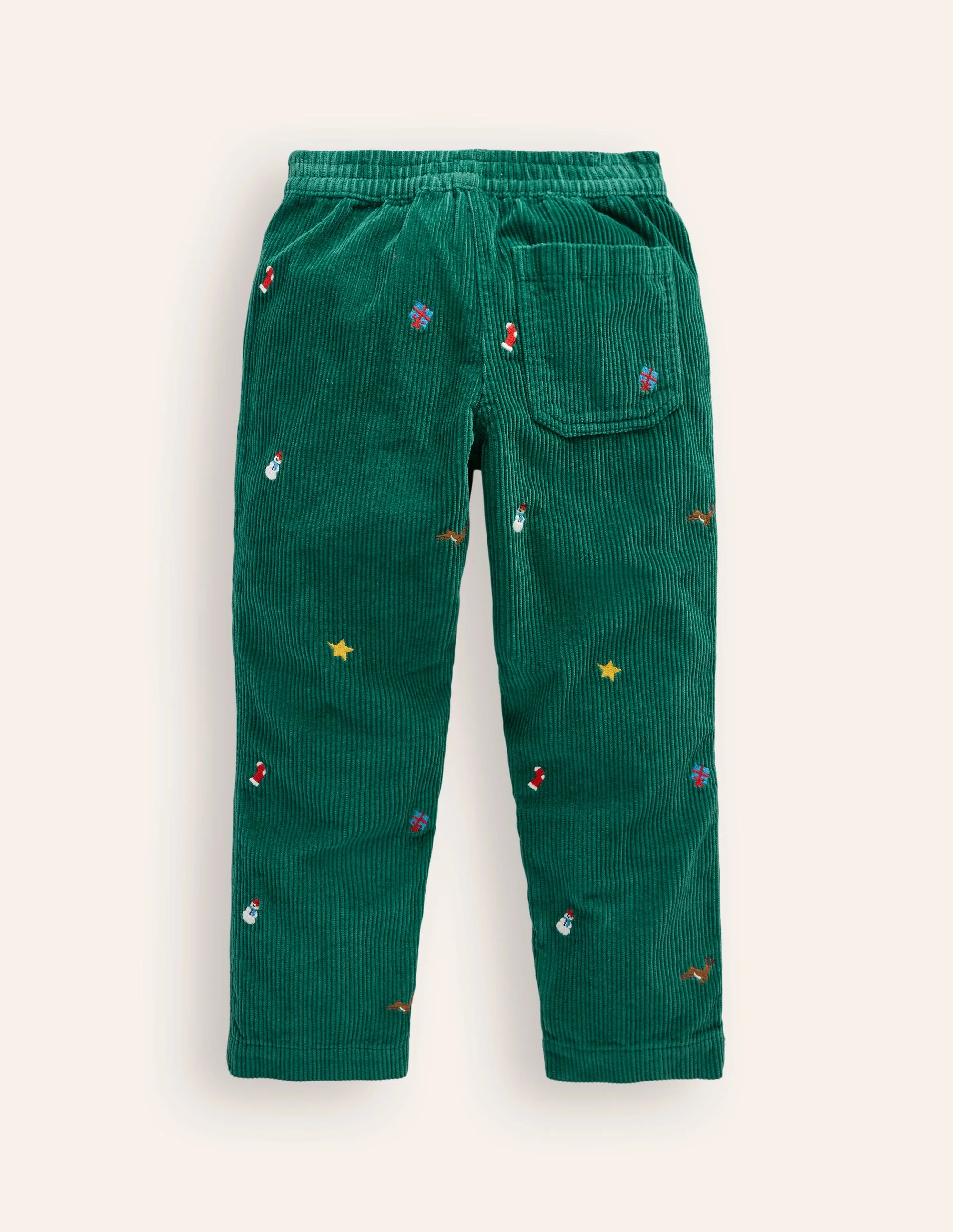 Pull-On Cord Pants-Festive Embroidery - Image 2