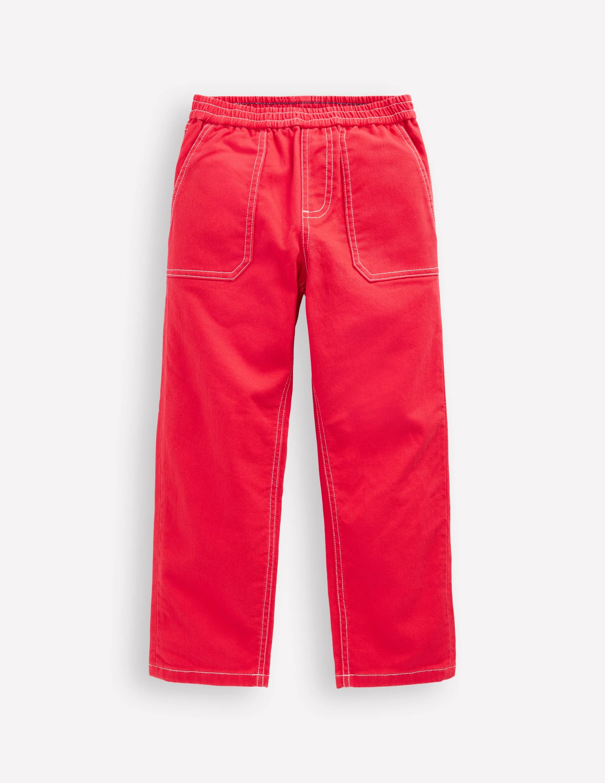 Pull-on Cotton Pants-Strawberry Tart Red