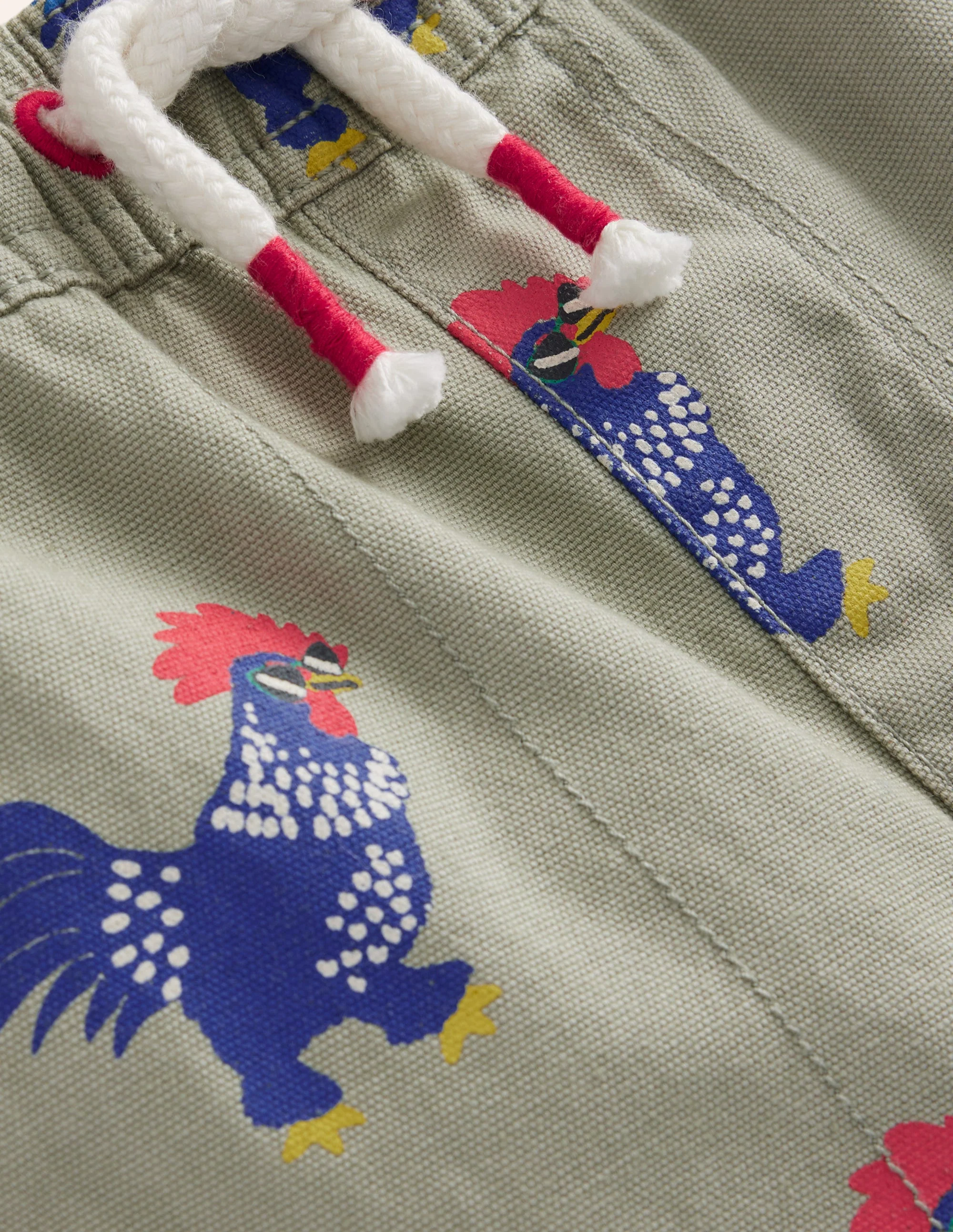 Pull-on Drawstring Shorts-Pottery Green Chicken - Image 3