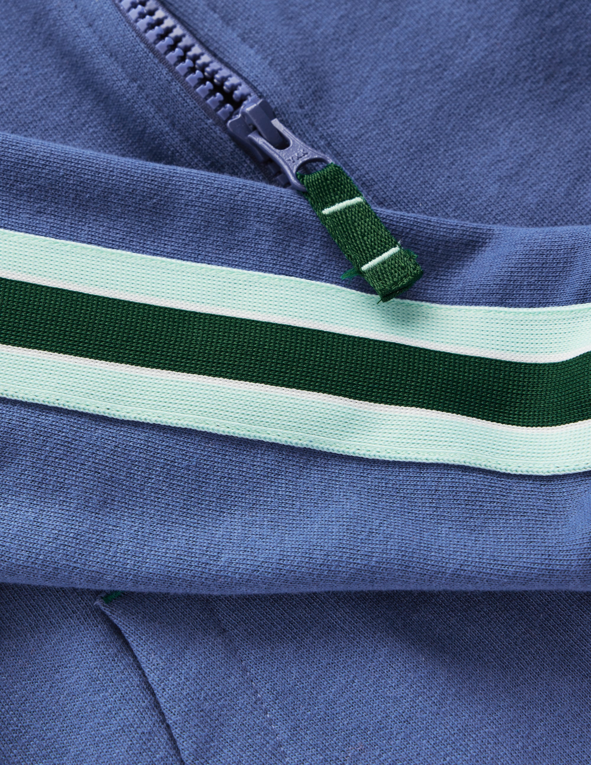Raglan Zip-through Hoody-Denim Blue - Image 3