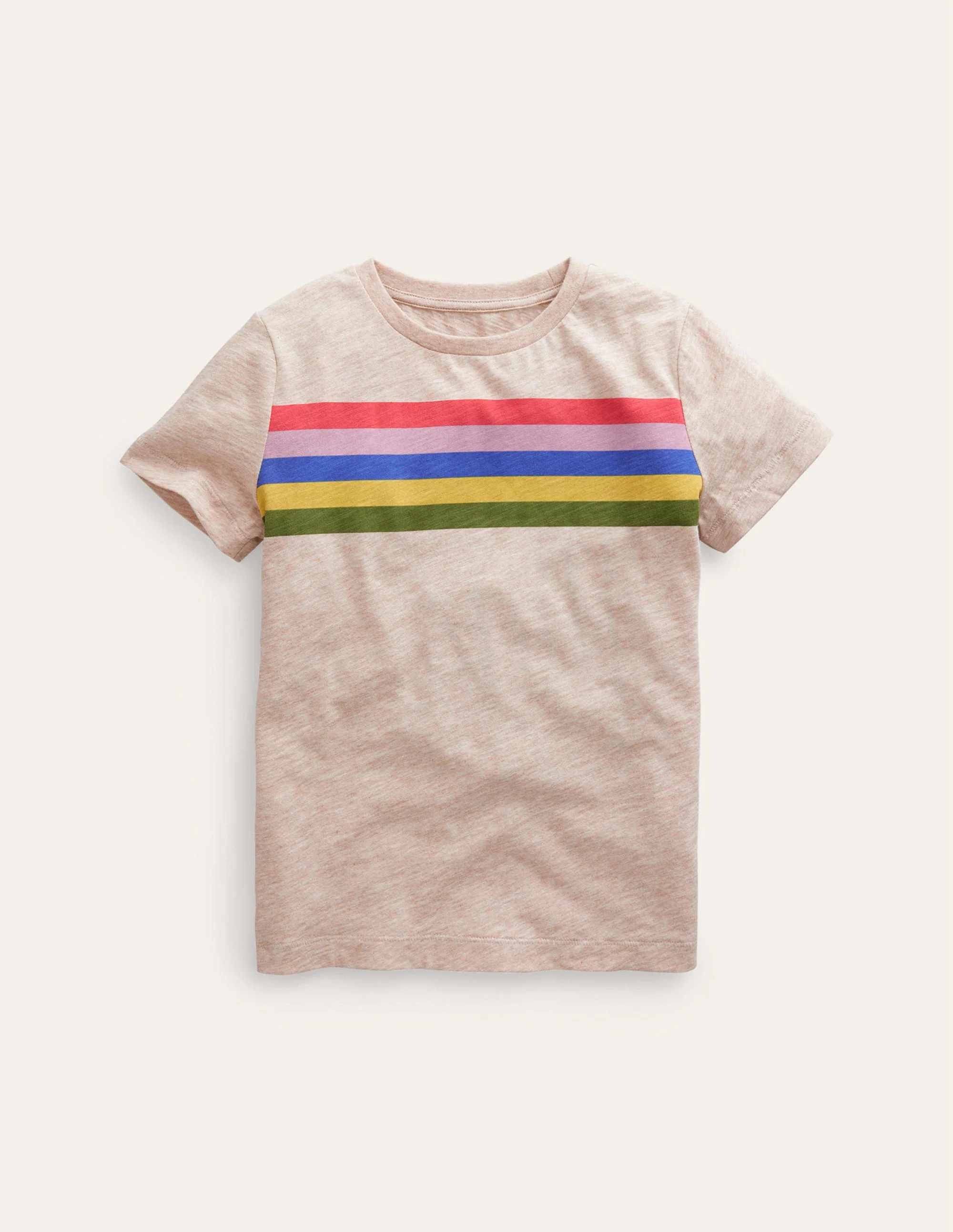 Rainbow Stripe Slub T-shirt-Jam/Blue Stripe