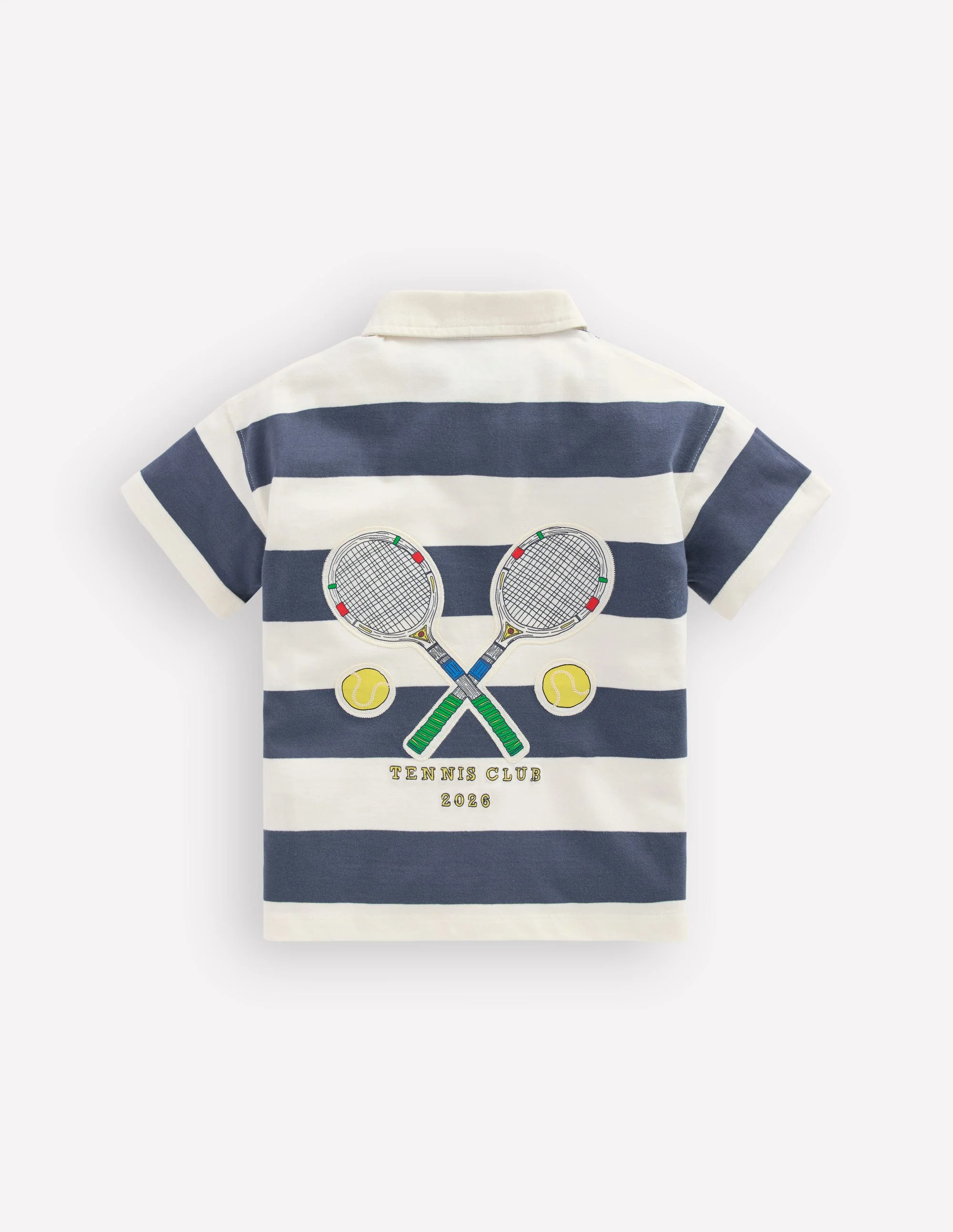 Relaxed Appliqué Polo Shirt-Robot Blue Tennis - Image 6