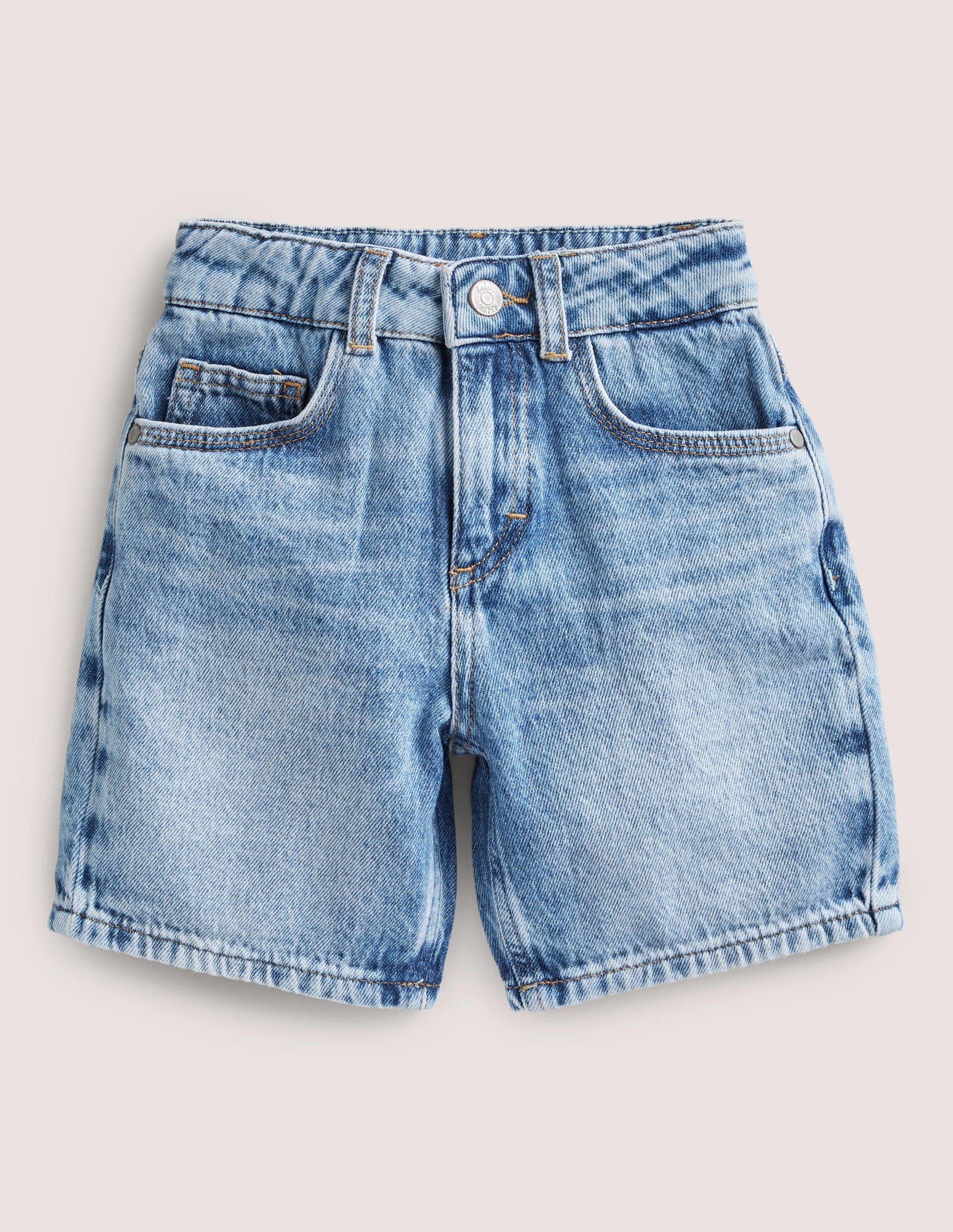 Relaxed Denim Shorts-Mid Vintage