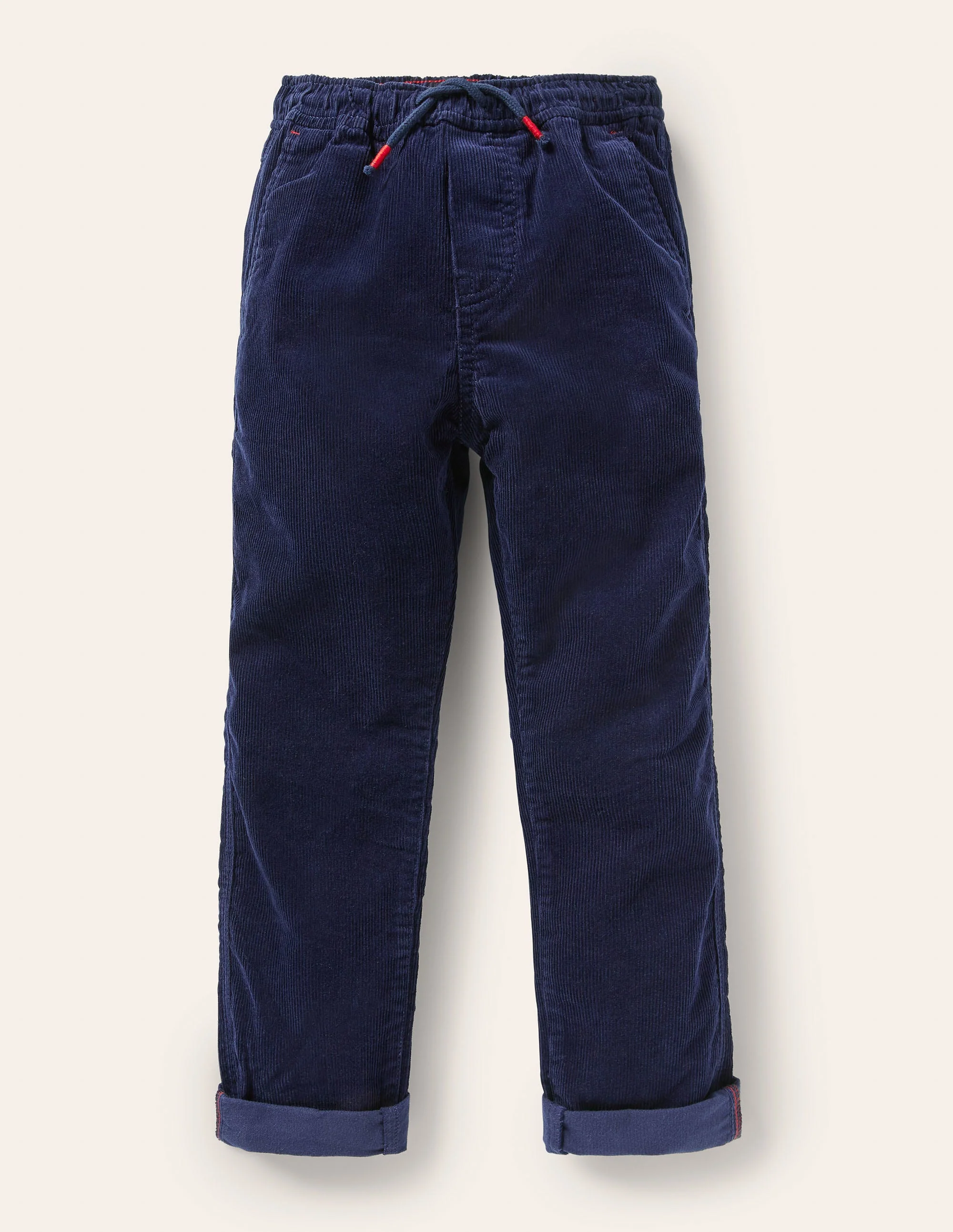 Relaxed Slim Pull-on Pants-College Navy Cord