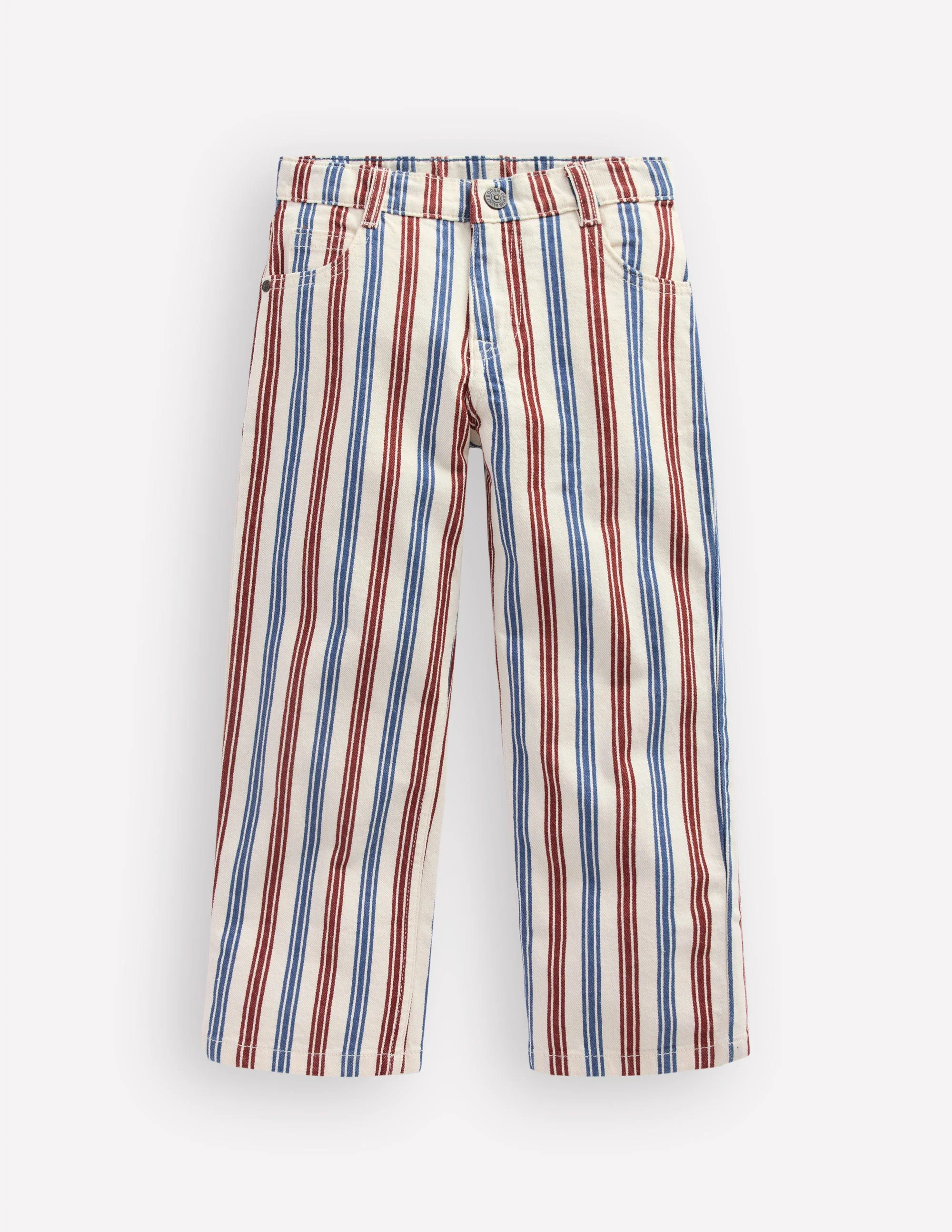 Relaxed Straight Jeans-Blue and Red Stripe - Image 2