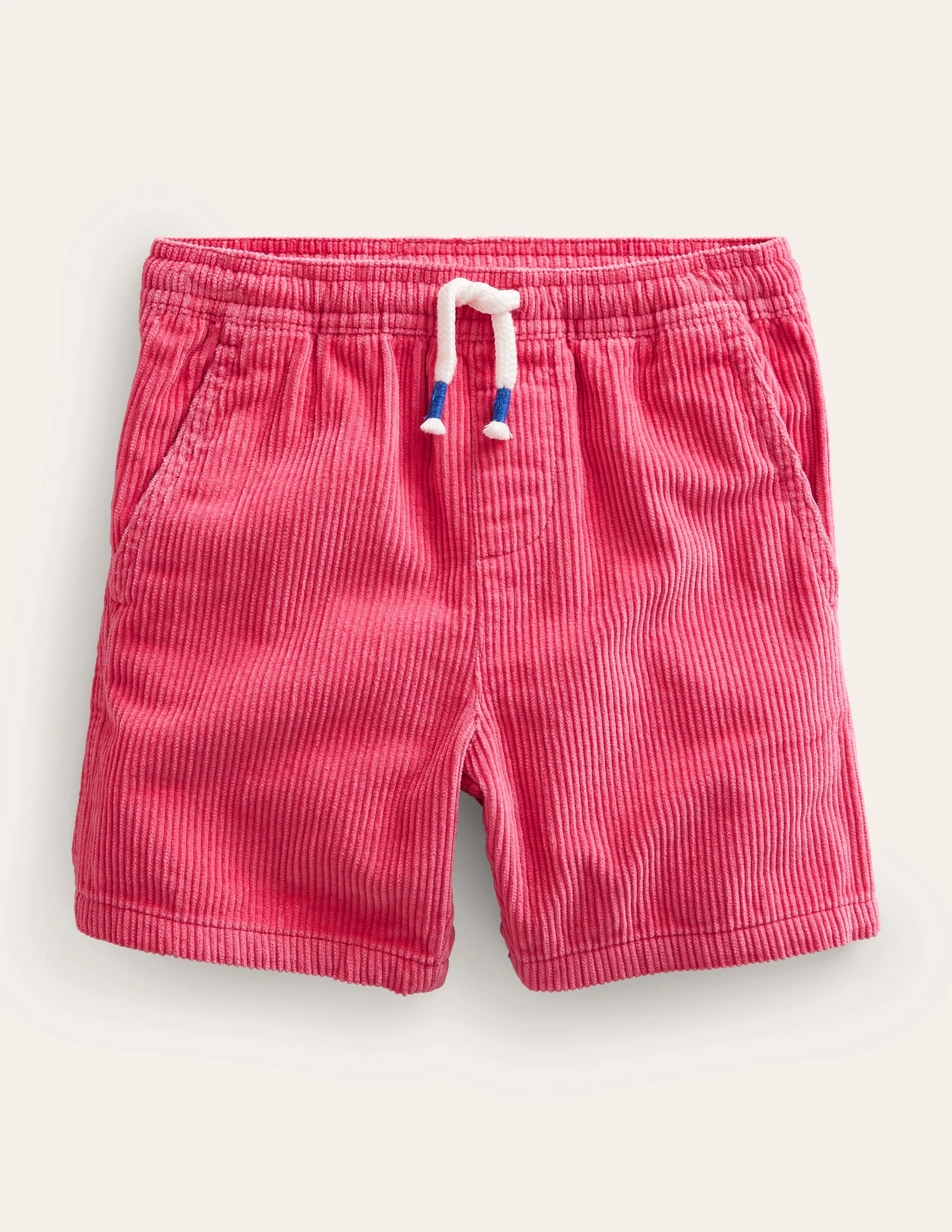Retro Cord Shorts-Rose Red