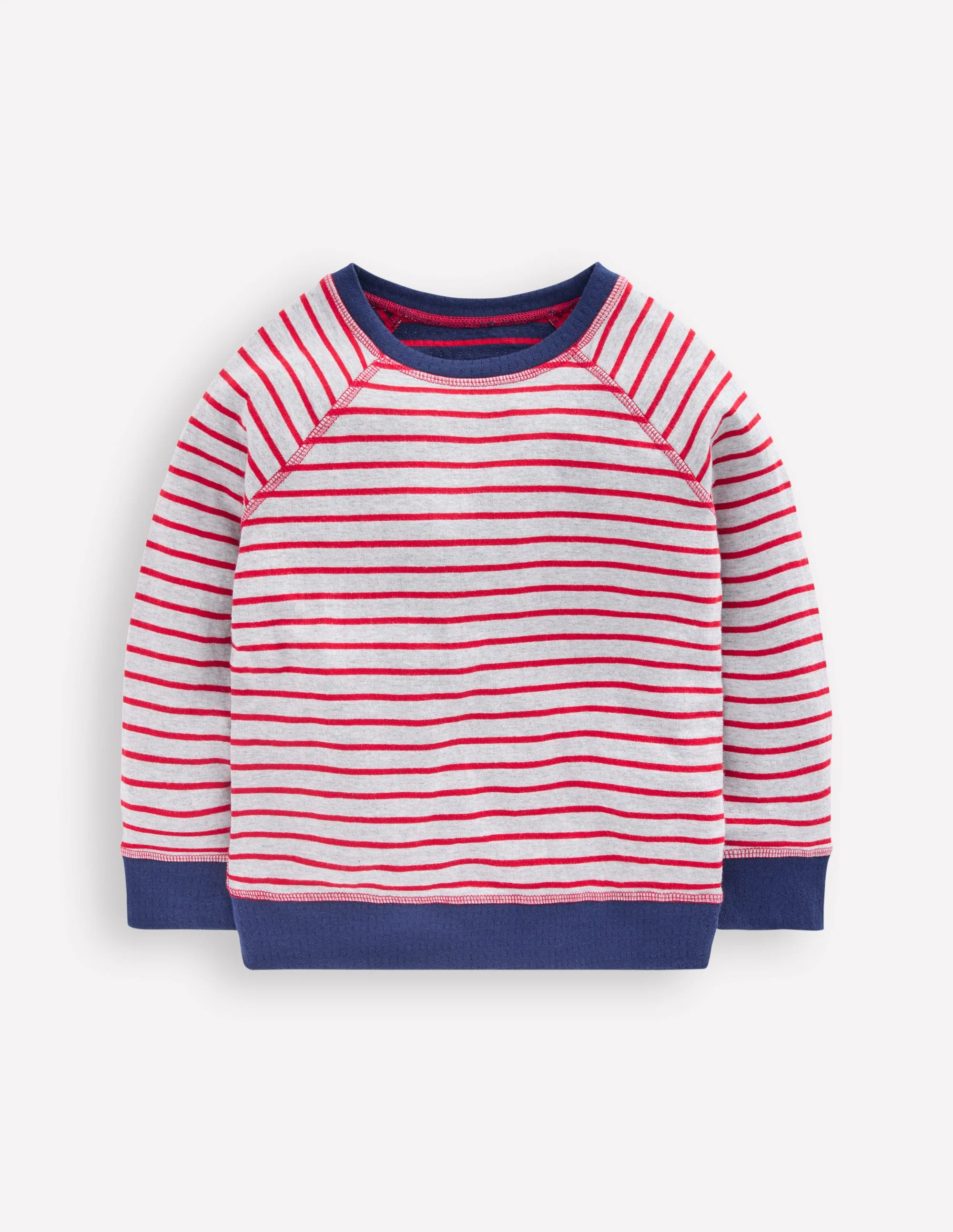 Reversible Long Sleeve T-Shirt-Mars Red/ Medieval Blue