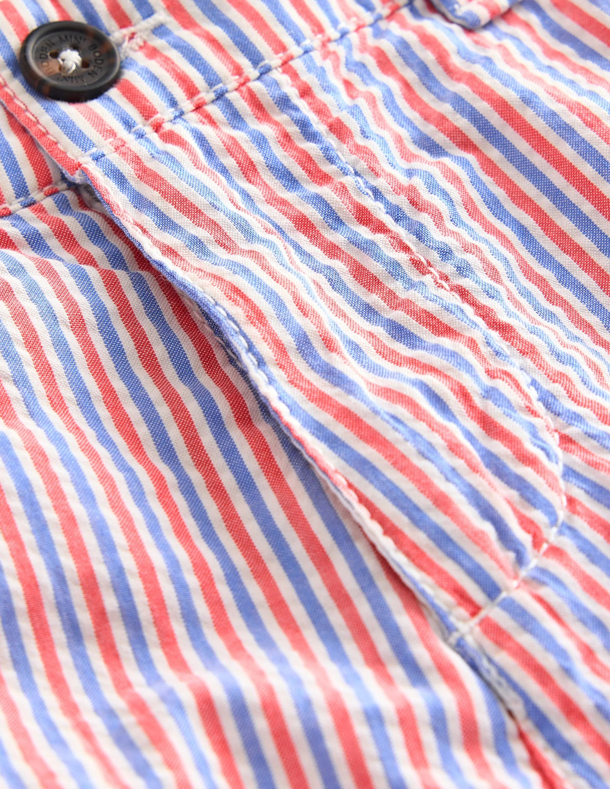 Seersucker Shorts-Jam Red/  Blue Stripe - Image 3