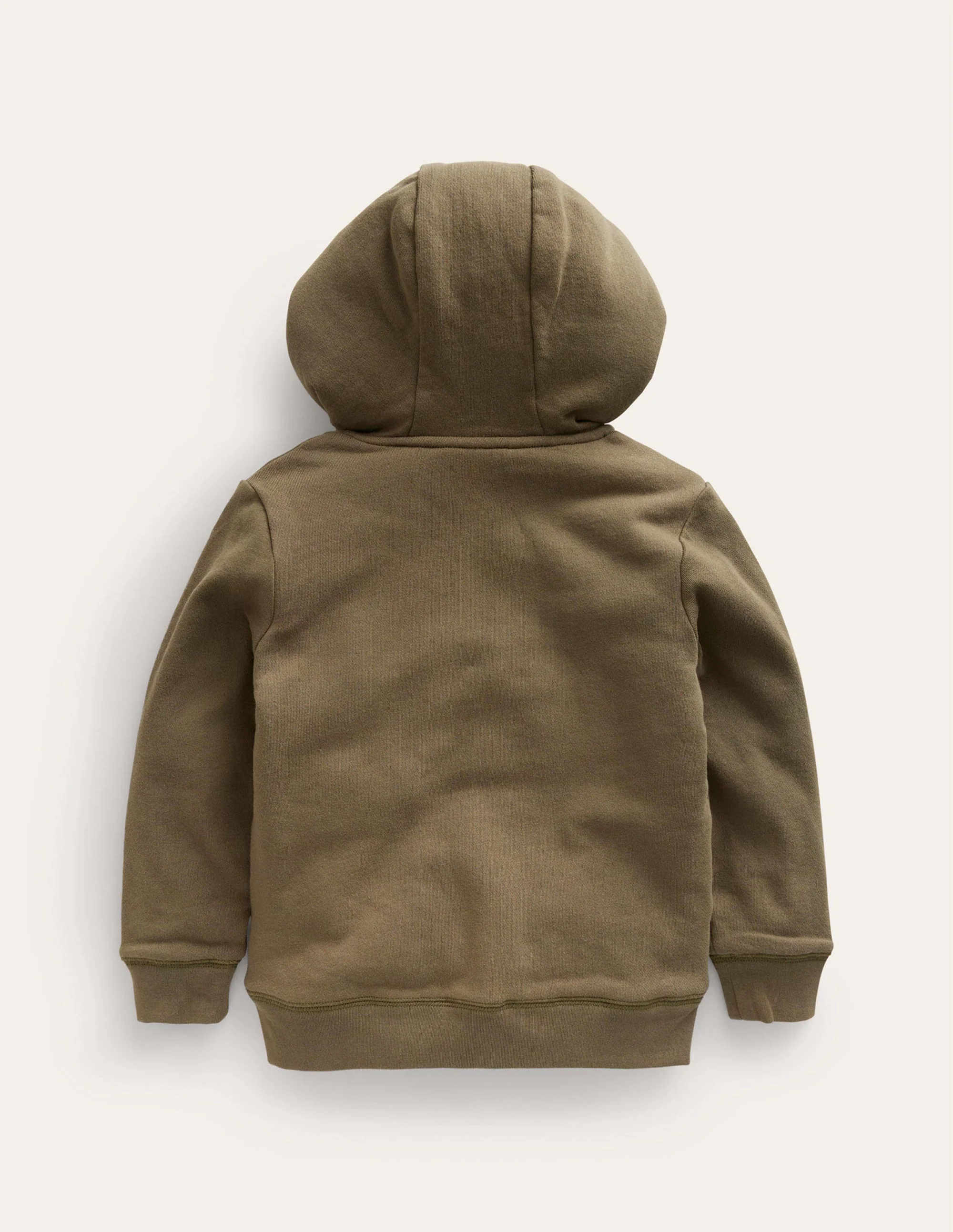 Shaggy-lined Appliqué Hoodie-Classic Khaki Dinosaur - Image 2
