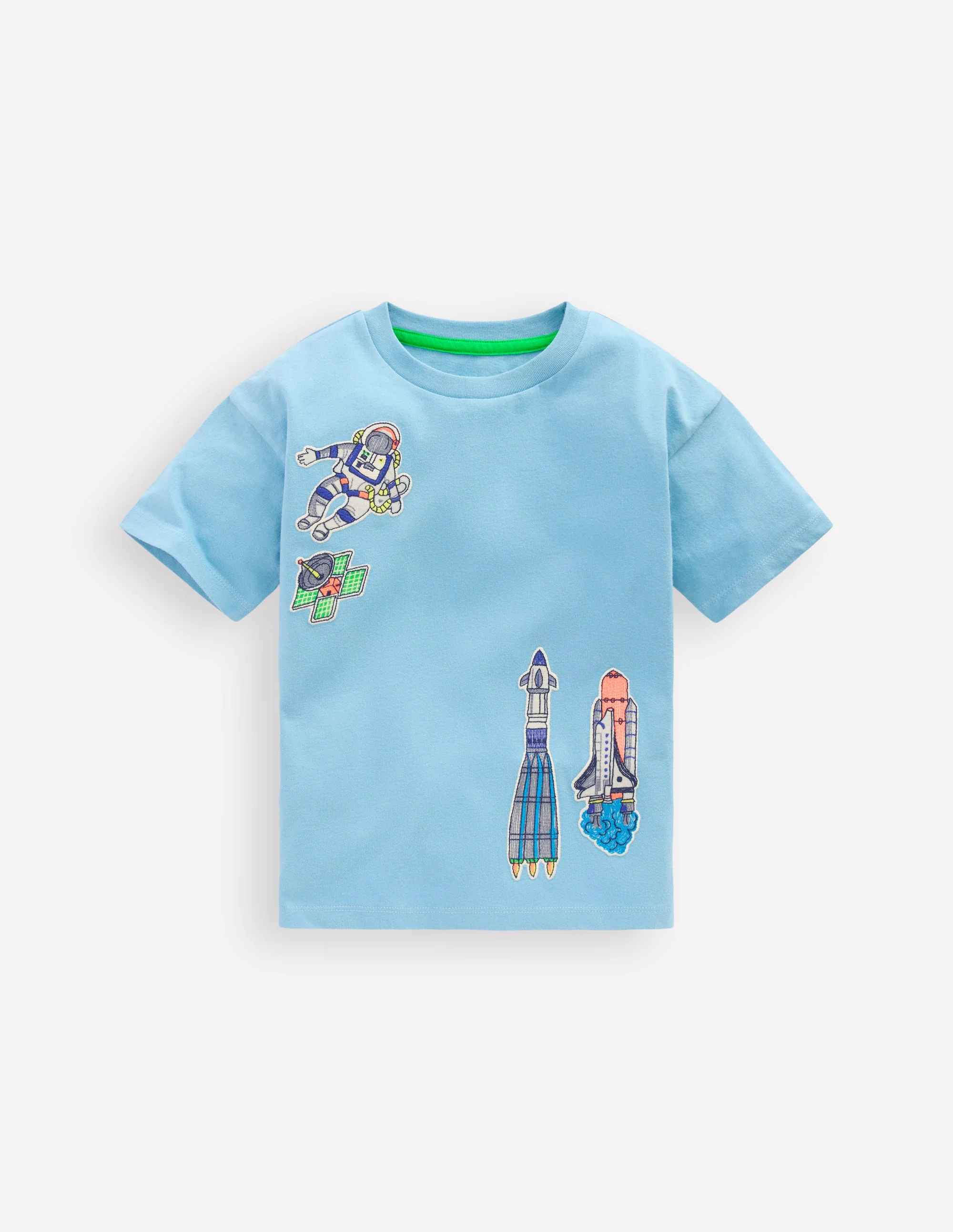 Short Sleeve Badge T-shirt-GLACIER LAKE Outer Space