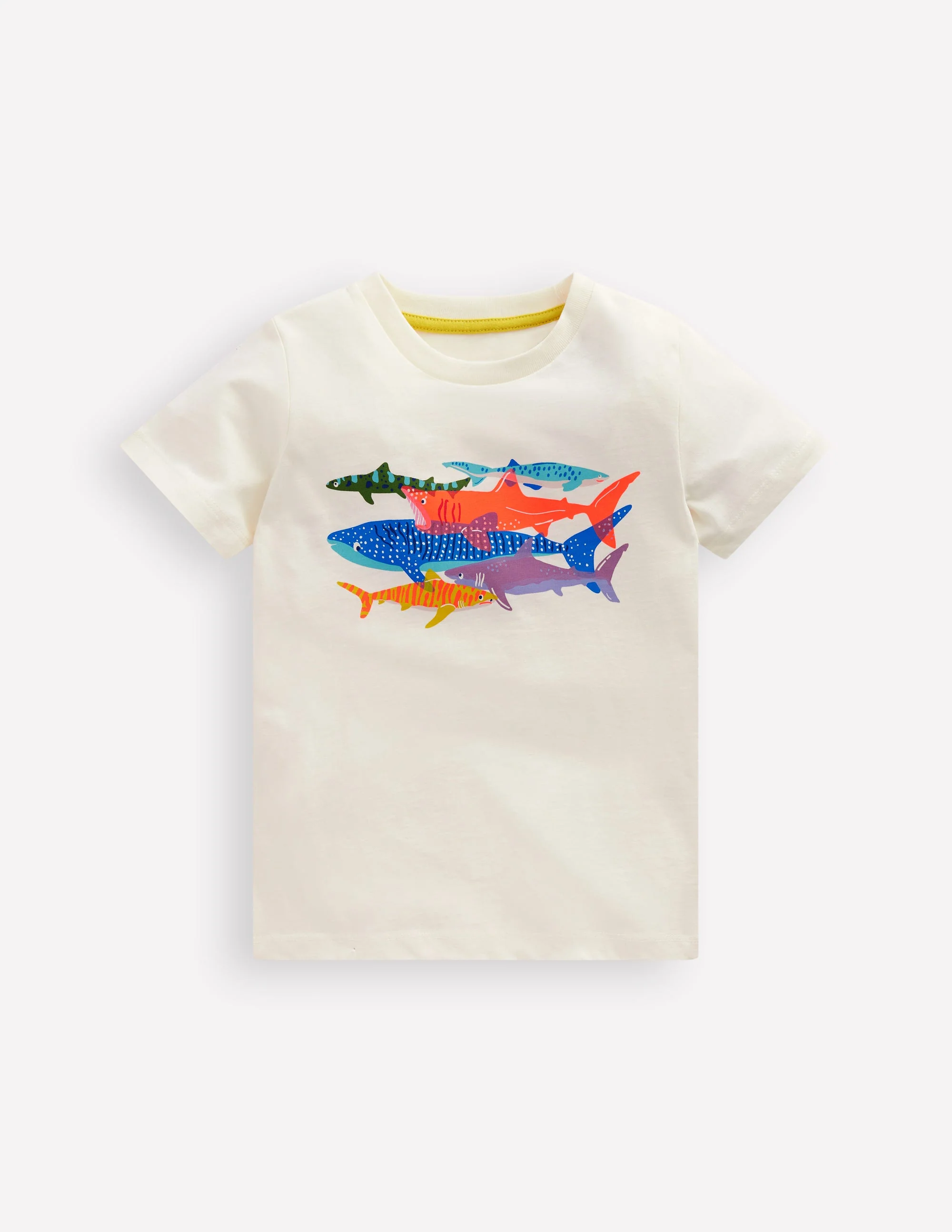 Short Sleeve Riso T-Shirt-Soft Ivory Sharks