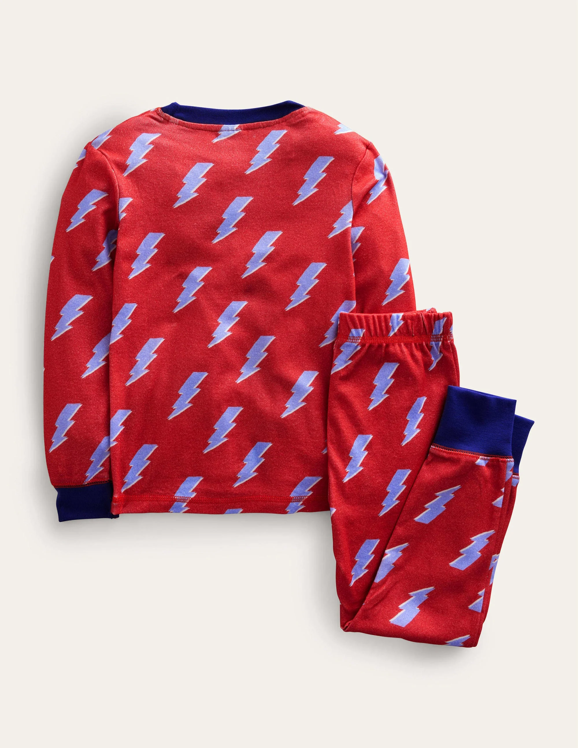 Single Glow-in-the-dark Pajama-Red Lightening Bolt - Image 2
