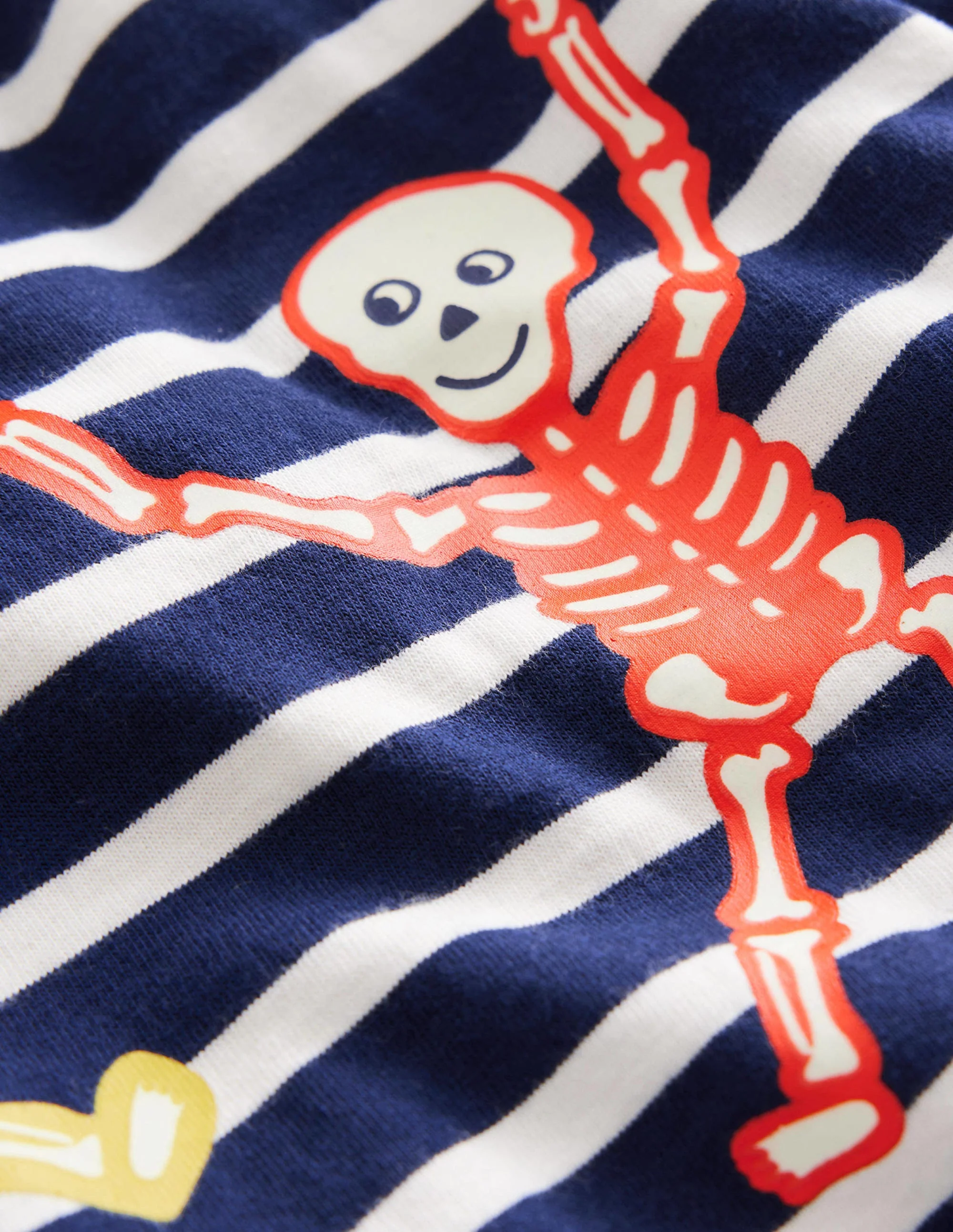 Skeleton Halloween T-shirt-College Navy Skeletons - Image 3