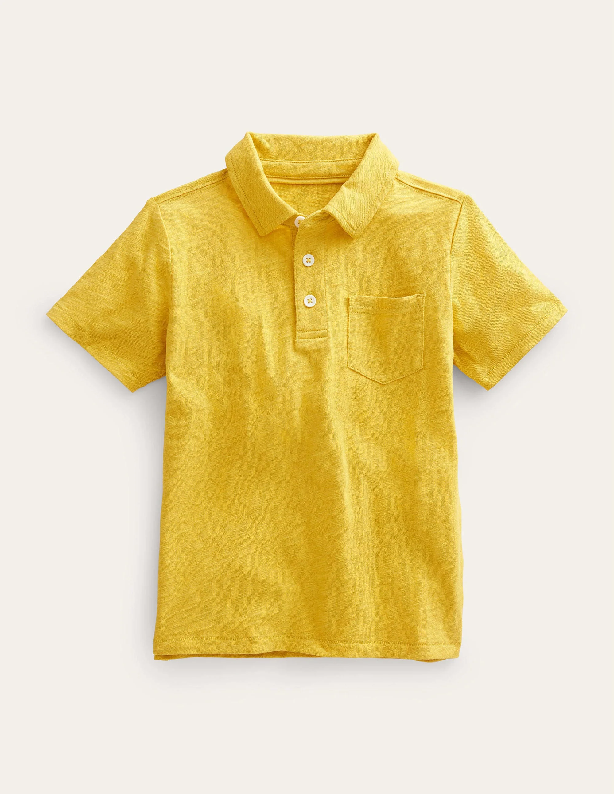 Slub Polo Shirt-Mustard Yellow
