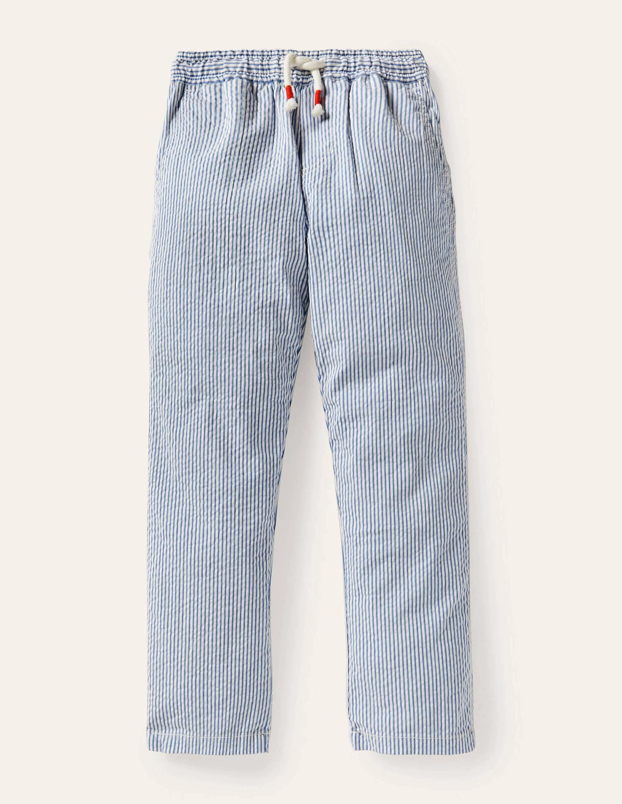 Smart Pull-on Pants-Bright Marina Blue Ticking