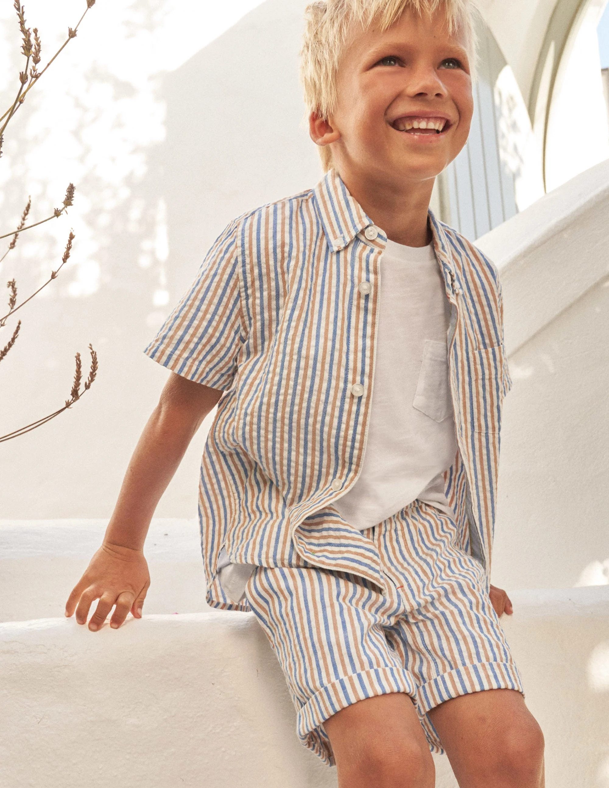 Smart Roll-Up Shorts-Cabana Blue/Chipmunk - Image 4