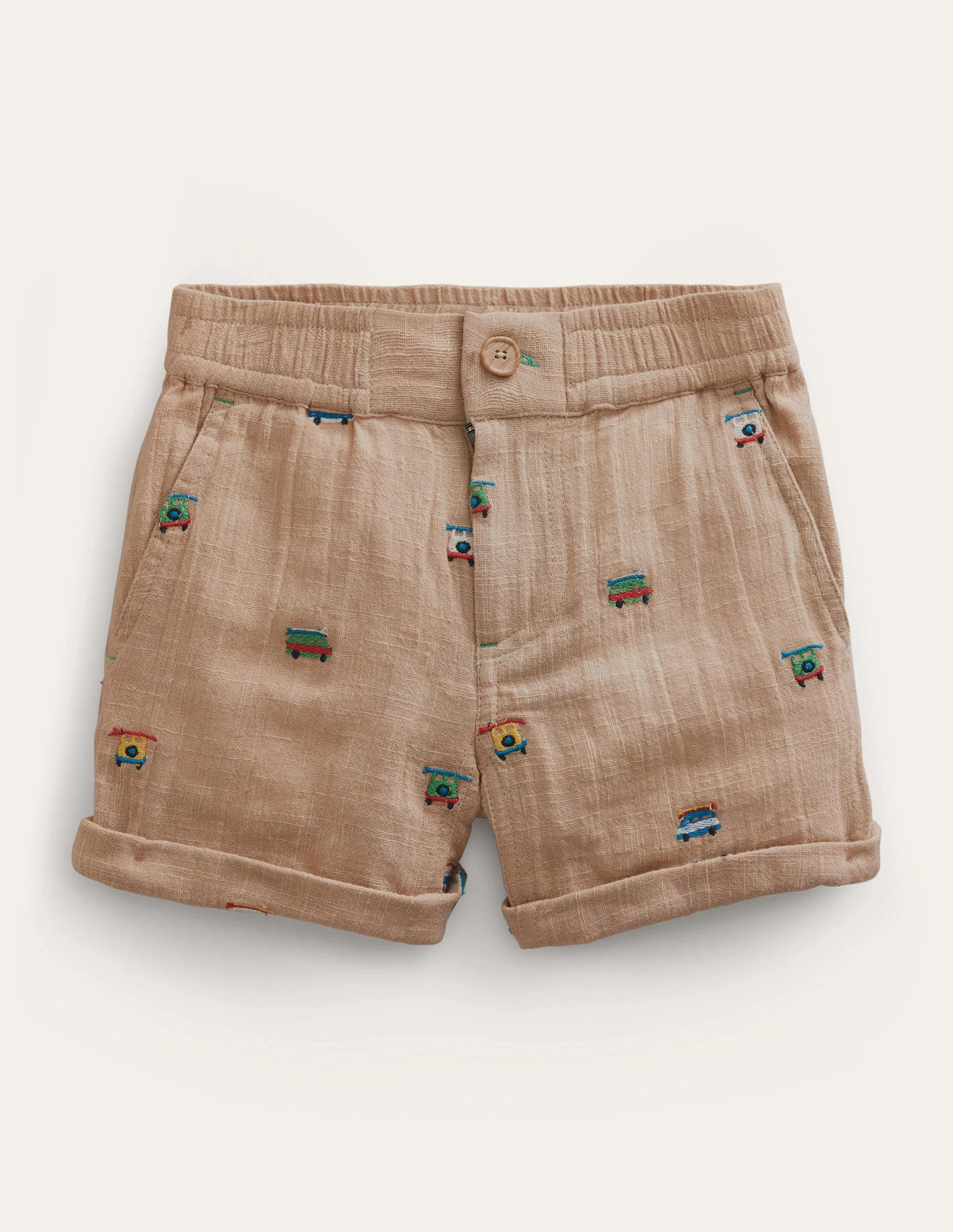 Smart Roll-Up Shorts-Campervan Embroidery