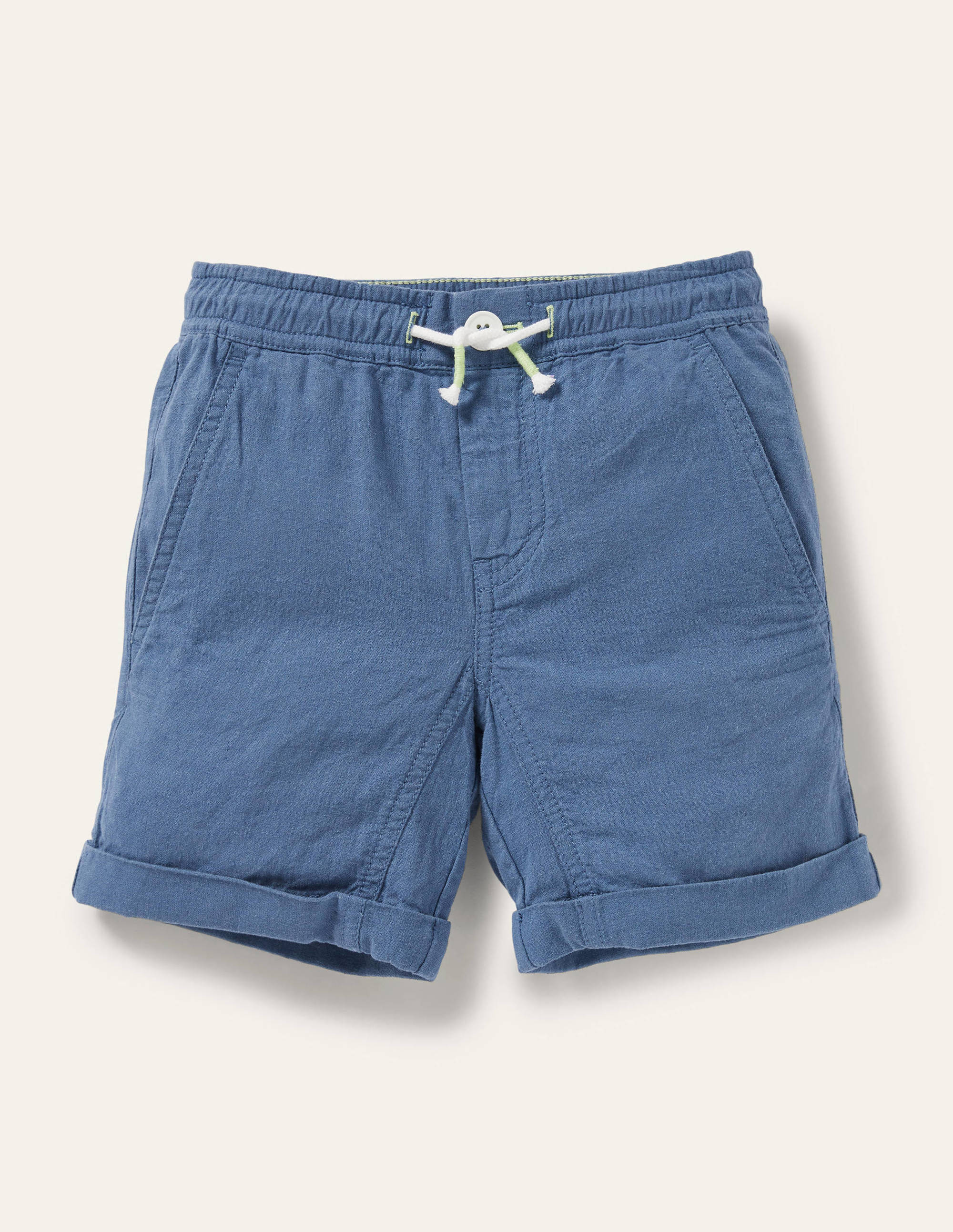 Smart Roll-Up Shorts-Chambray