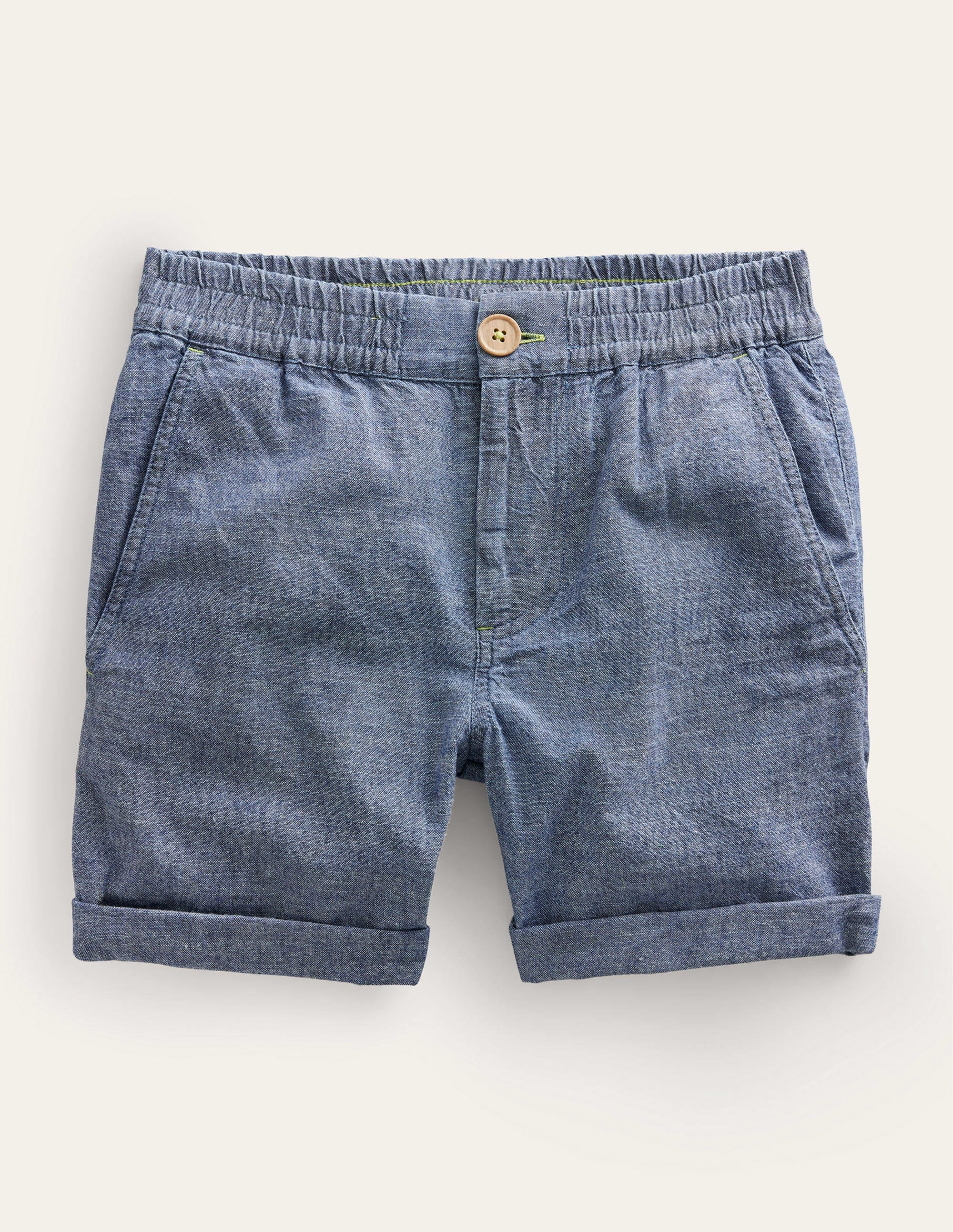 Smart Roll-Up Shorts-Dark Chambray