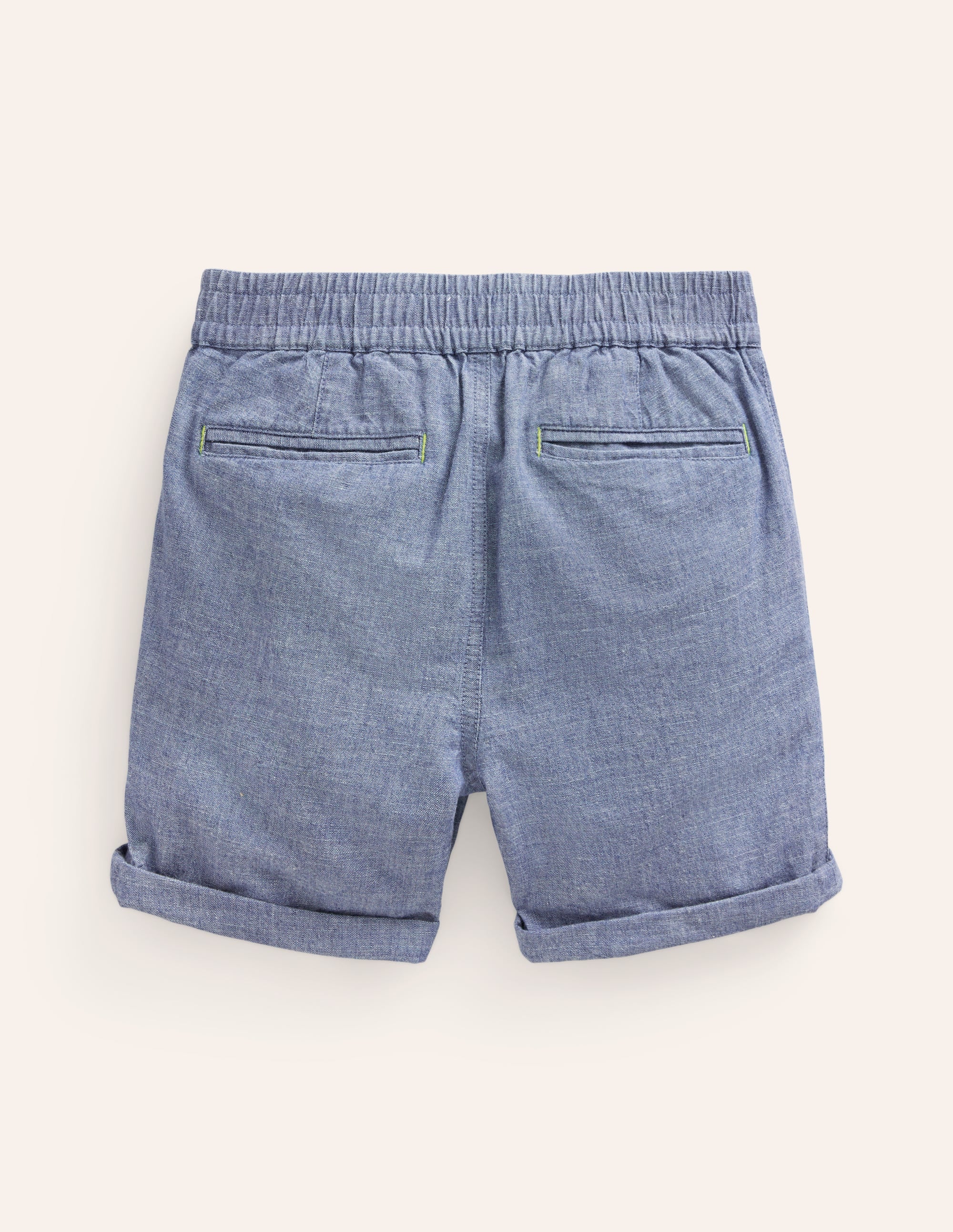 Smart Roll Up Shorts-Dark Chambray - Image 2
