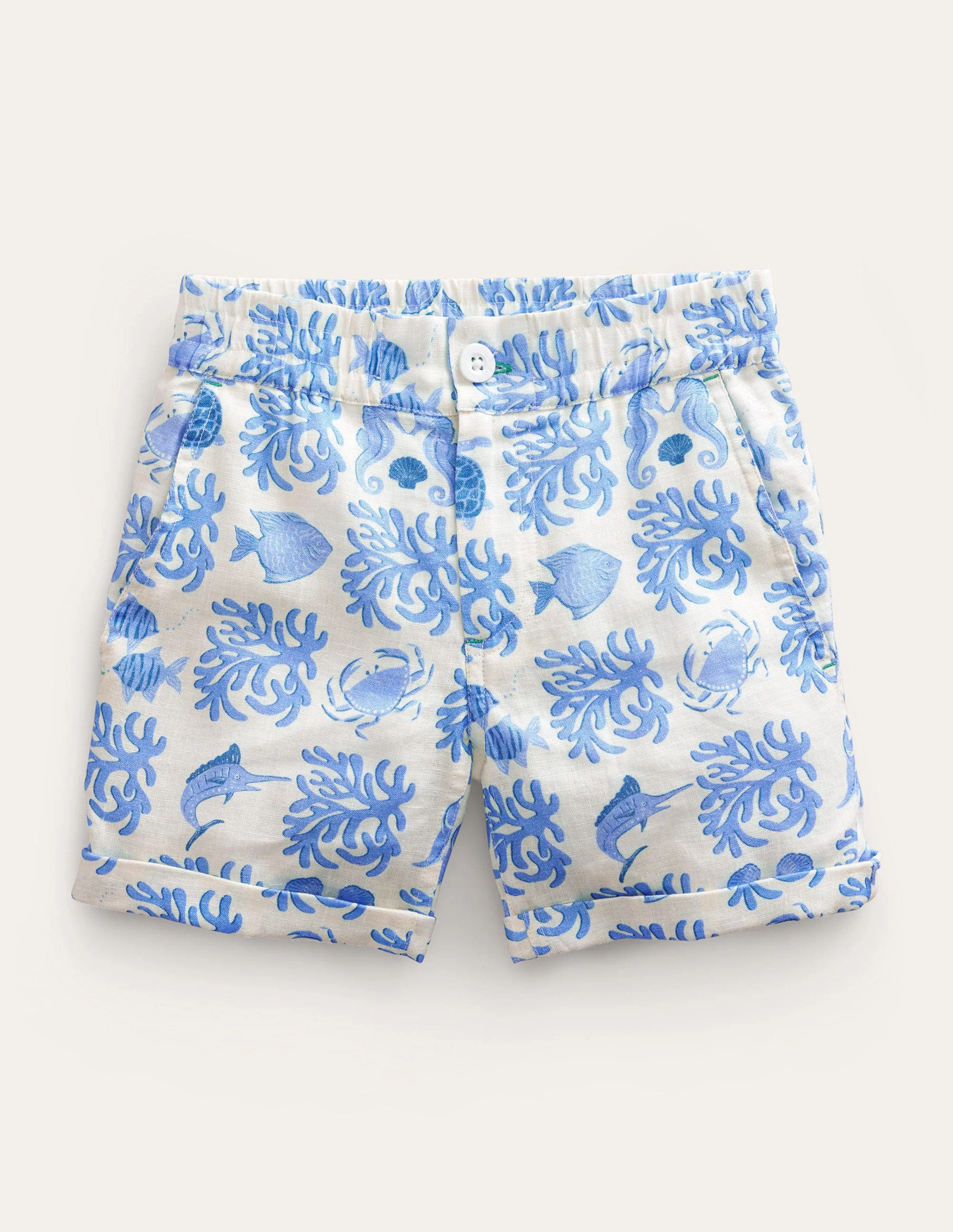 Smart Roll-Up Shorts-Provence Lagoon