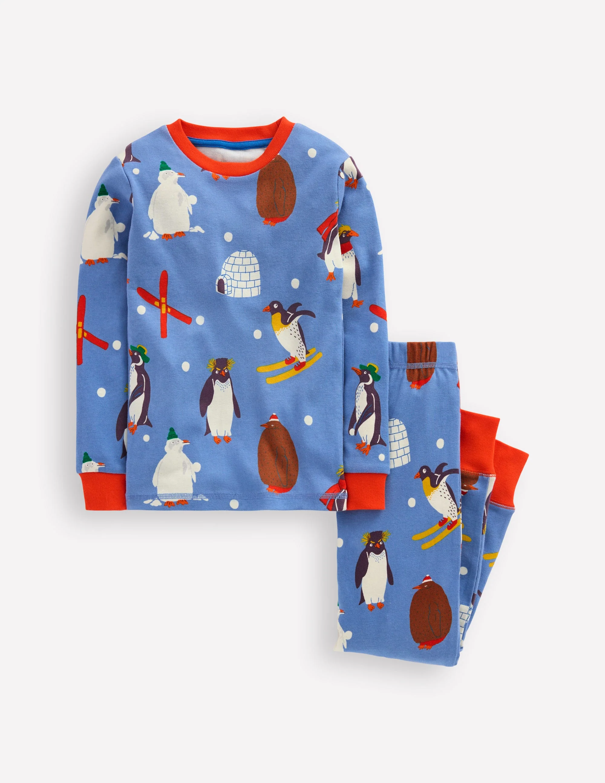 Snug Glow-in-the-dark Pajamas-Blue Penguins