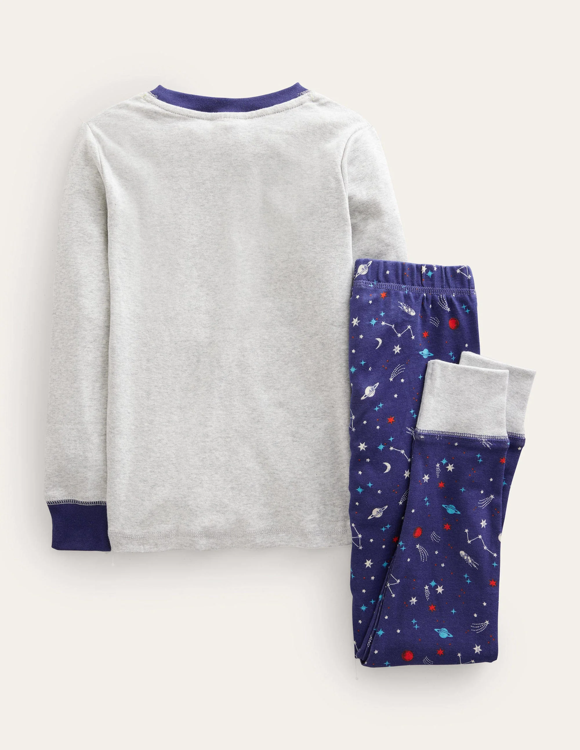 Snug Glow-in-the-dark Pajamas-Grey Marl Space - Image 2