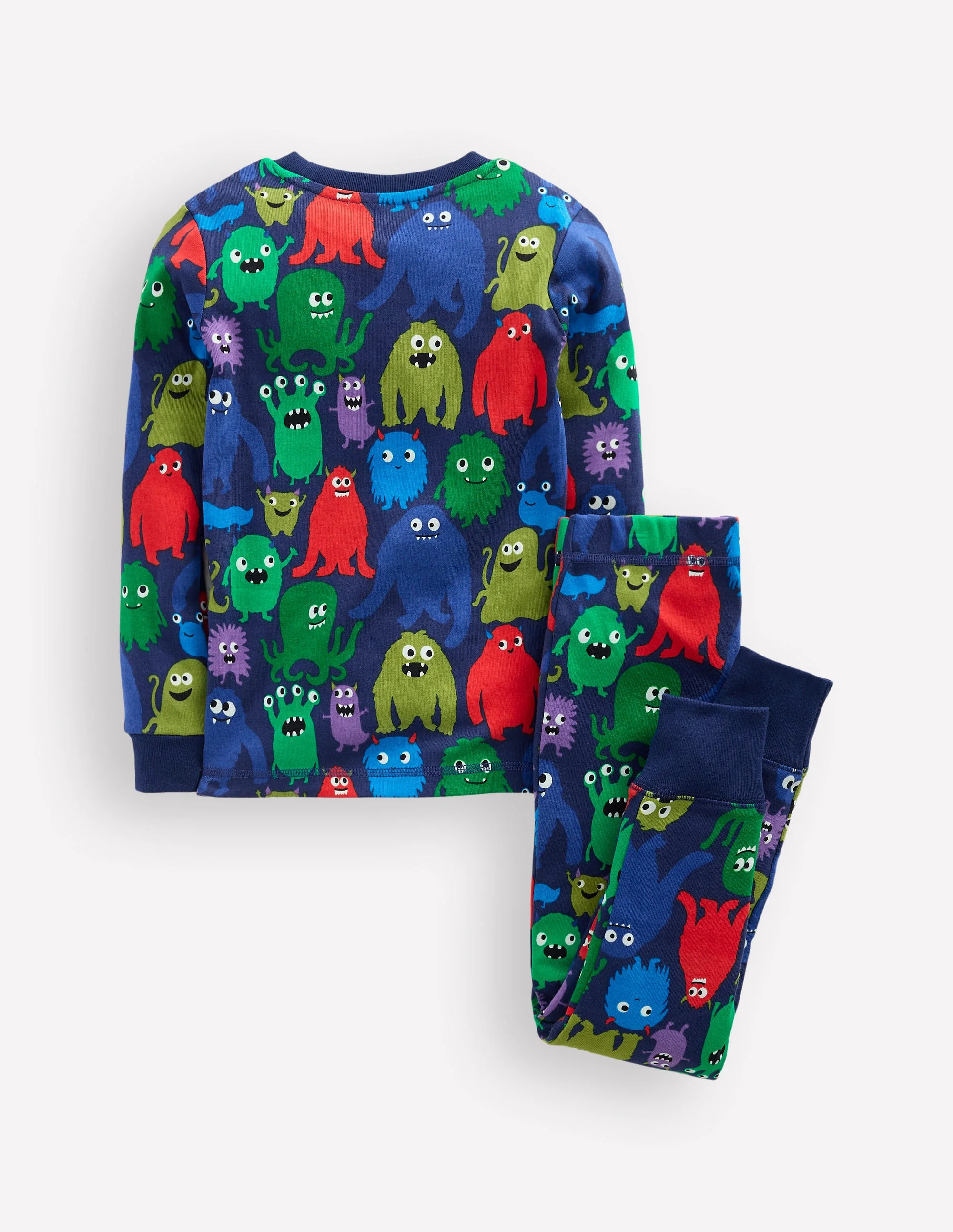 Snug Glow-in-the-dark Pajamas-Navy Monster - Image 2