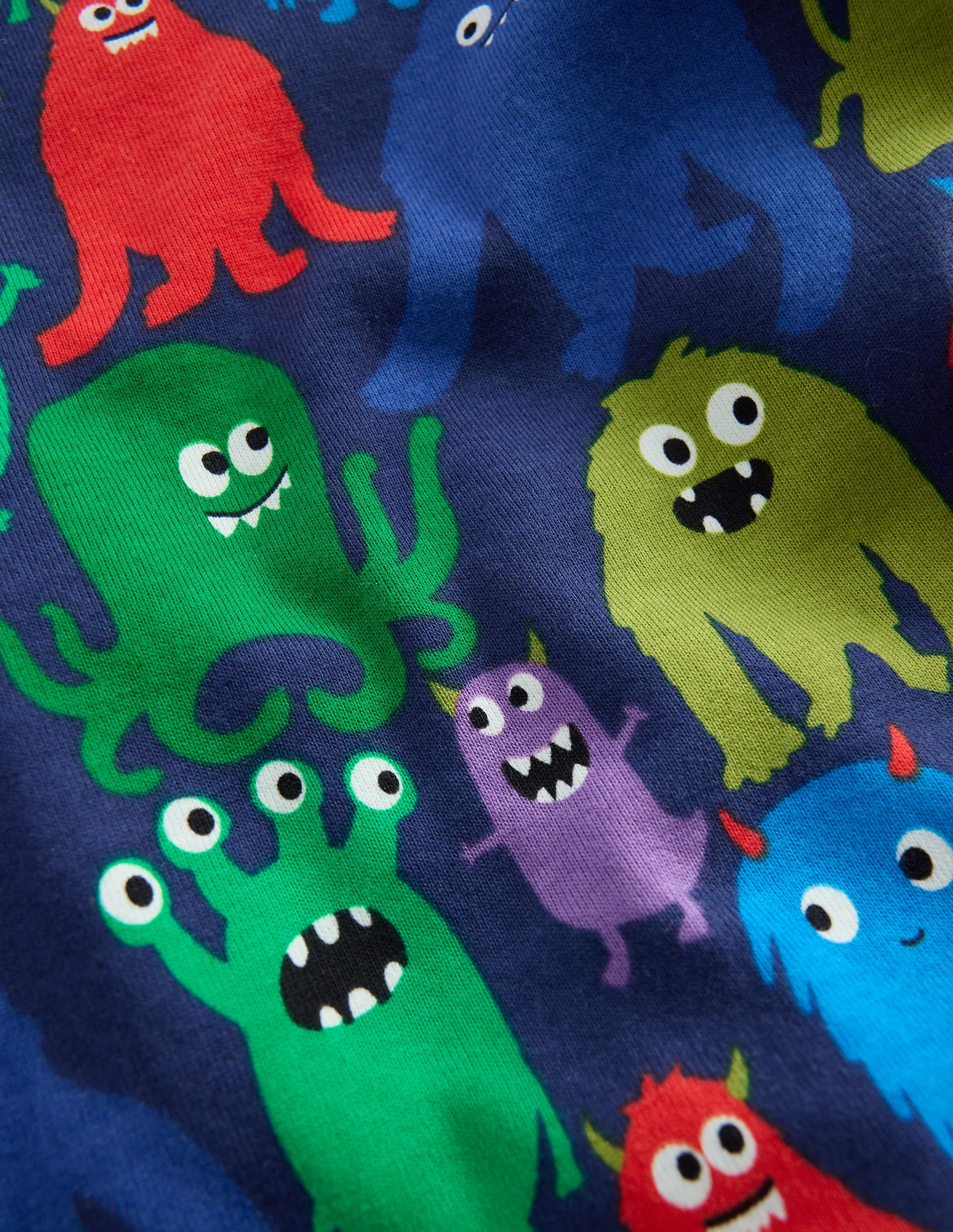 Snug Glow-in-the-dark Pajamas-Navy Monster - Image 3