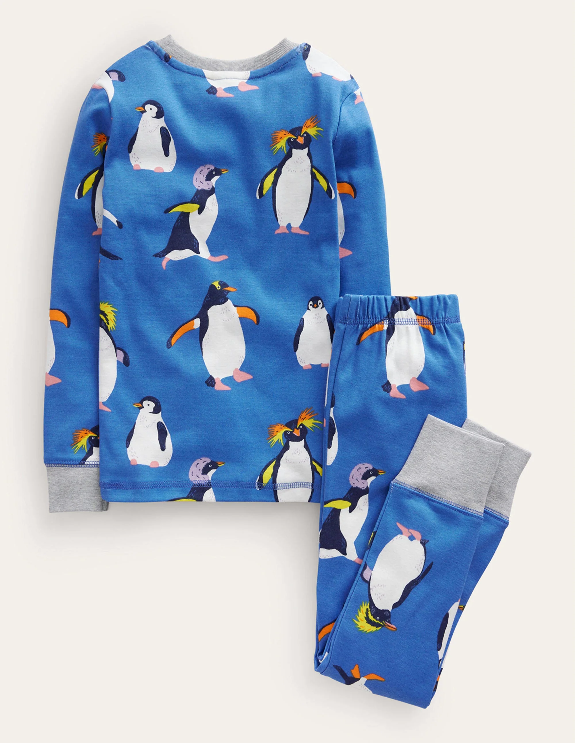 Snug Long John Pajamas-Blue Penguins - Image 2