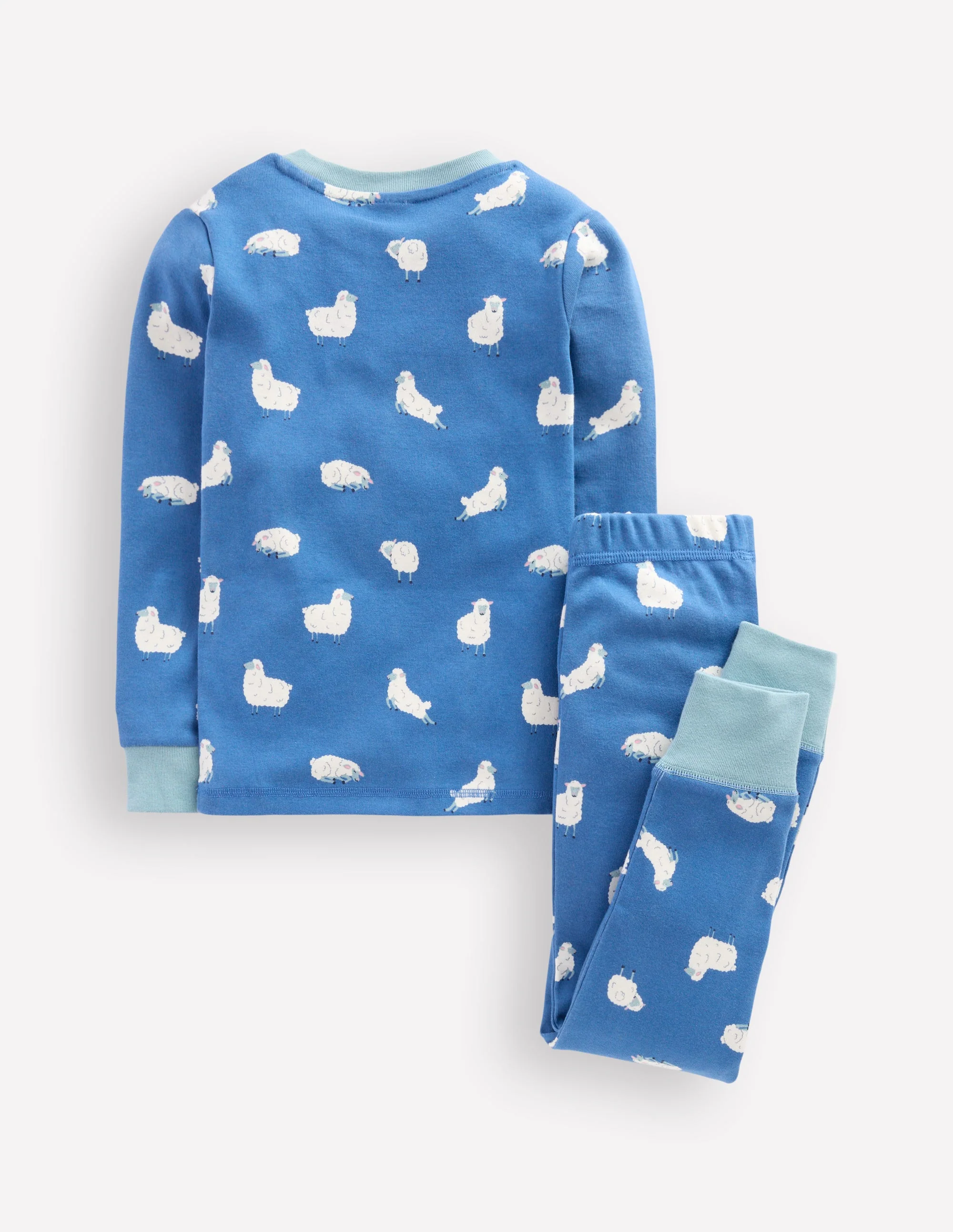 Snug Long John Pajamas-Bluejay Sheep - Image 2