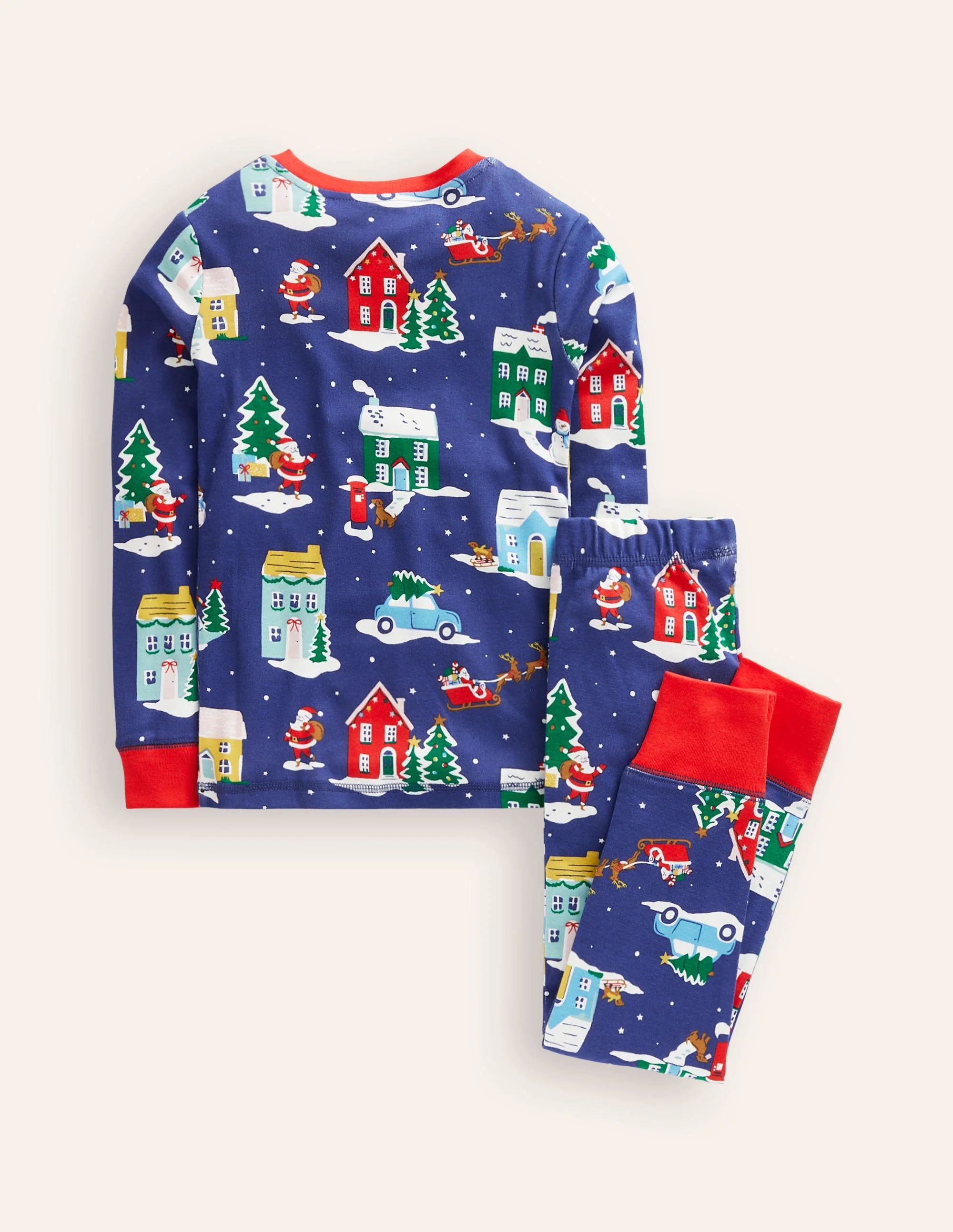 Snug Long John Pajamas-Christmas Houses - Image 2