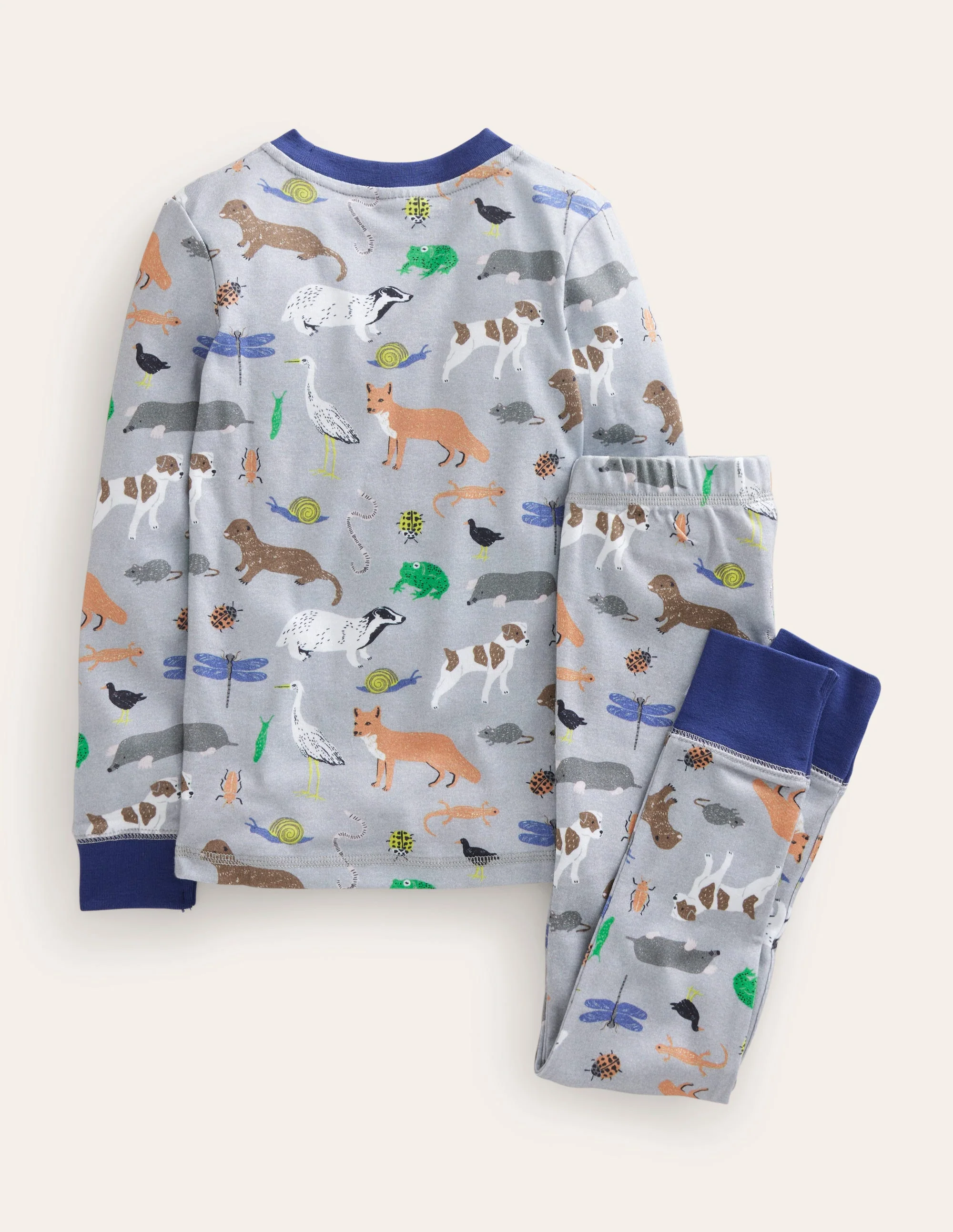 Snug Long John Pajamas-Grey Marl Nature Trail - Image 2