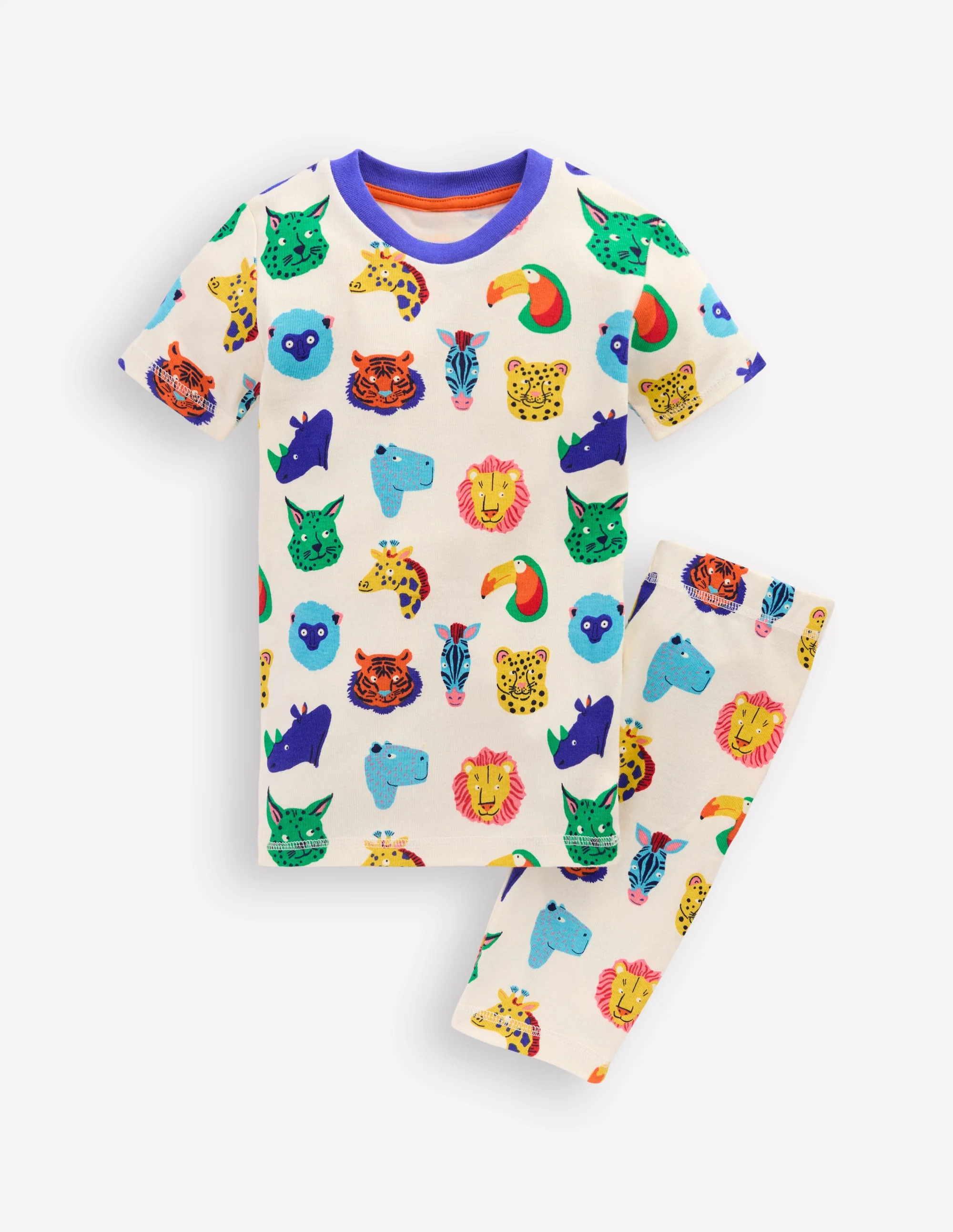 Snug Short John Glow Pyjamas-Multi Animal Faces - Image 4