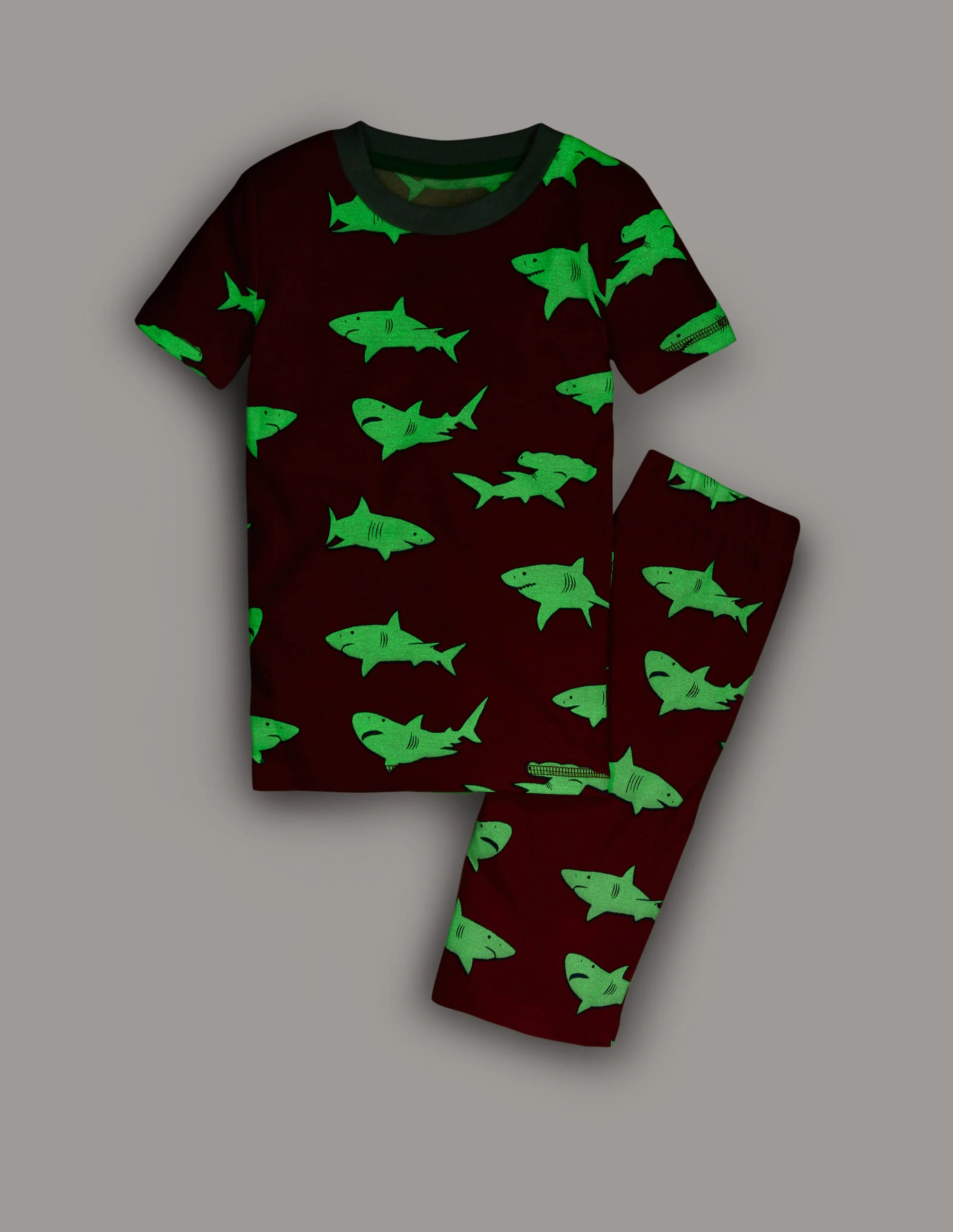 Snug Short John Glow Pyjamas-Red Sharks - Image 4
